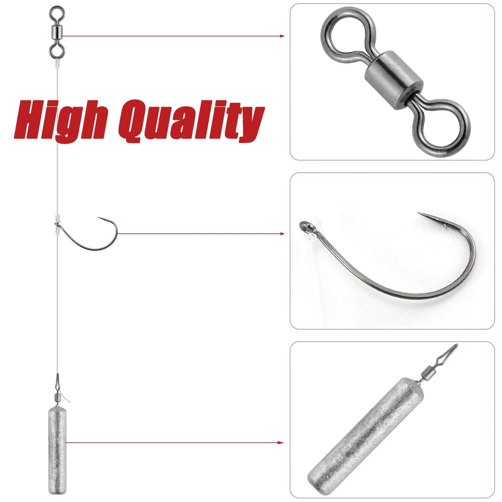 Dr.Fish 10pcs Ready Tied Drop Shot Rigs - Image 4