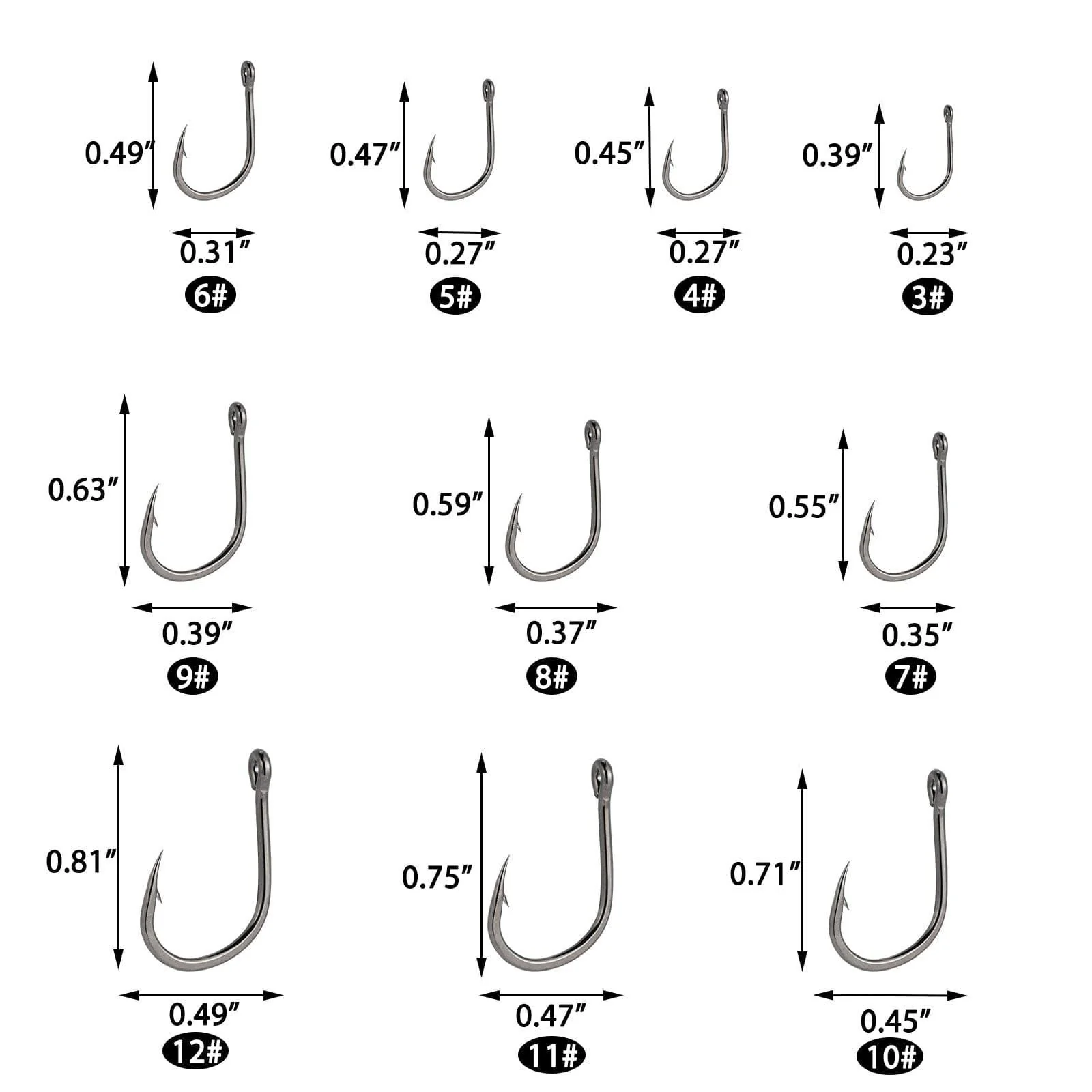 Dr.Fish 1000pcs Black Fishing Hooks Kit - Image 3