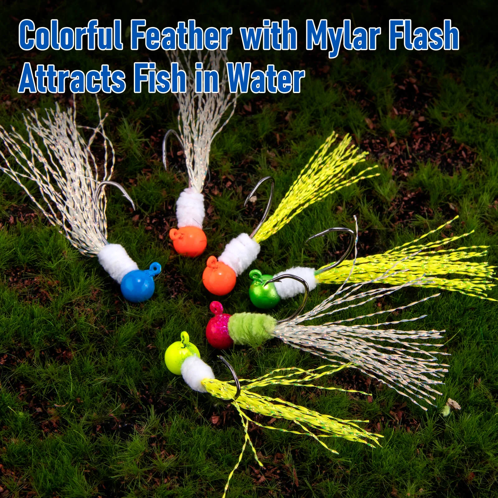 Dr.Fish 10pcs Crappie Marabou Jig heads 1/16oz-3/16oz - Image 3