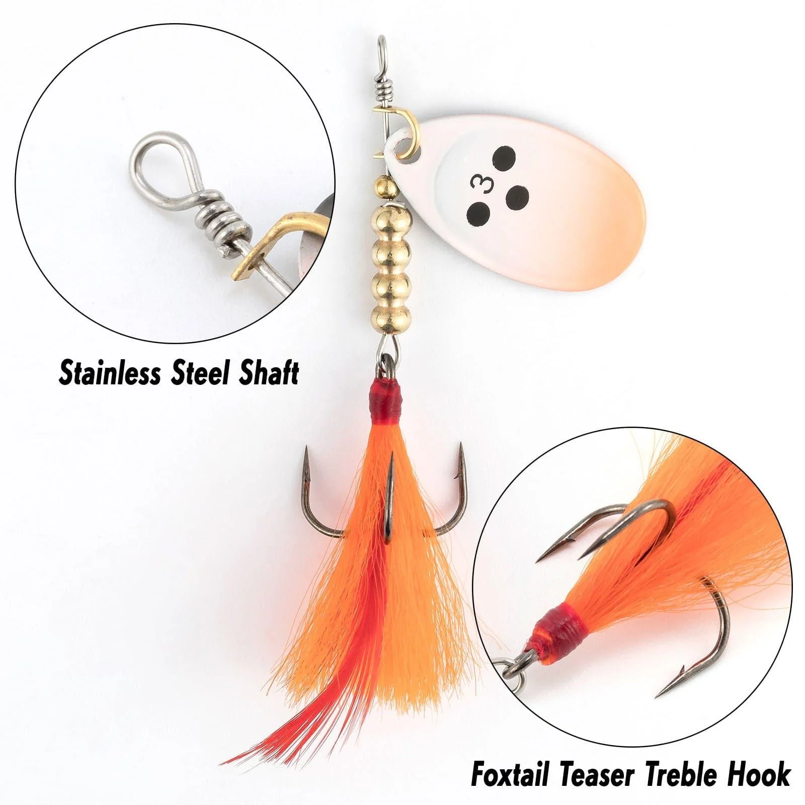 Dr.Fish 10pcs Foxtail Teaser Spinners Lures Kit - Image 2