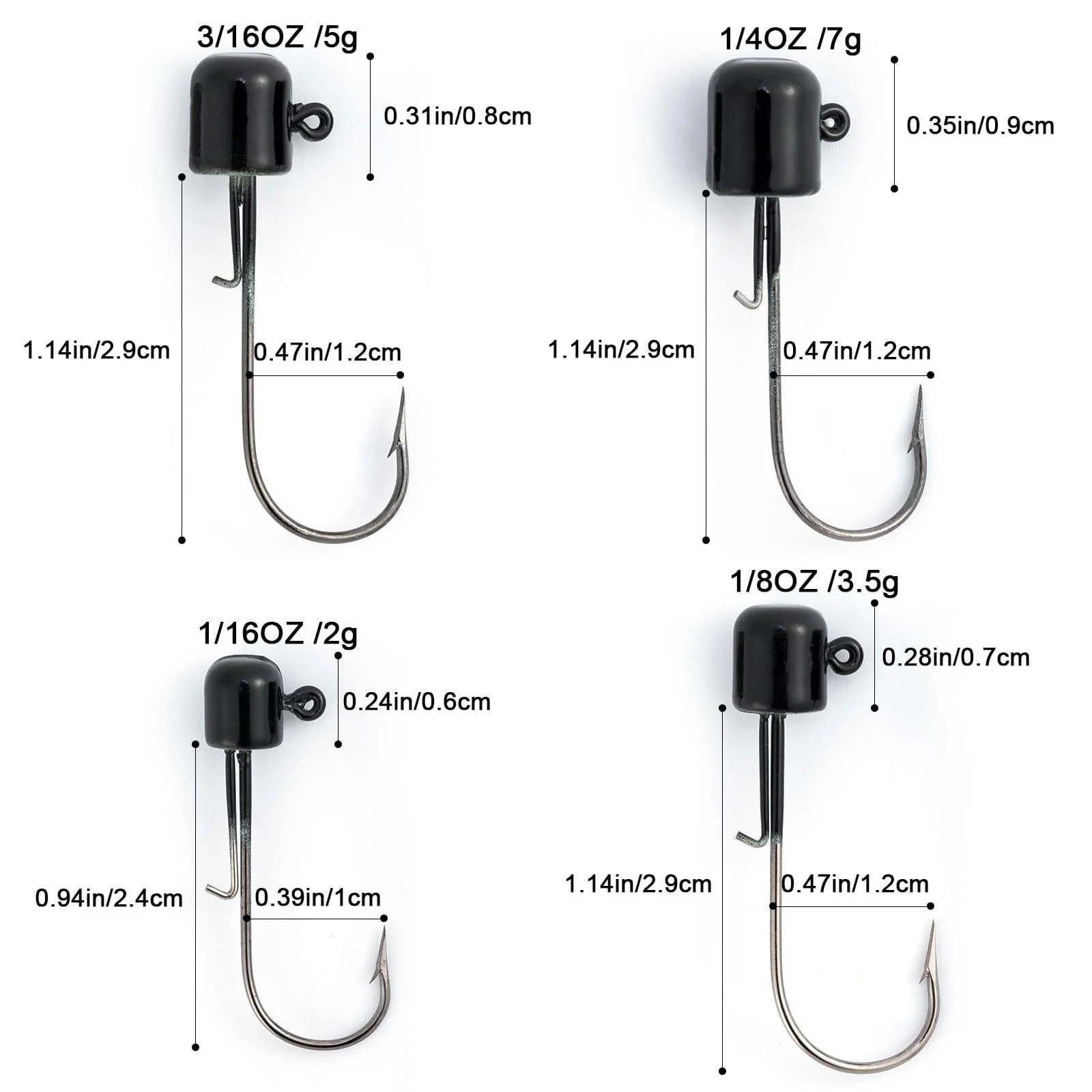 Dr.Fish Mushroom Worm Jig Heads 1/16oz-1/4oz - Image 15