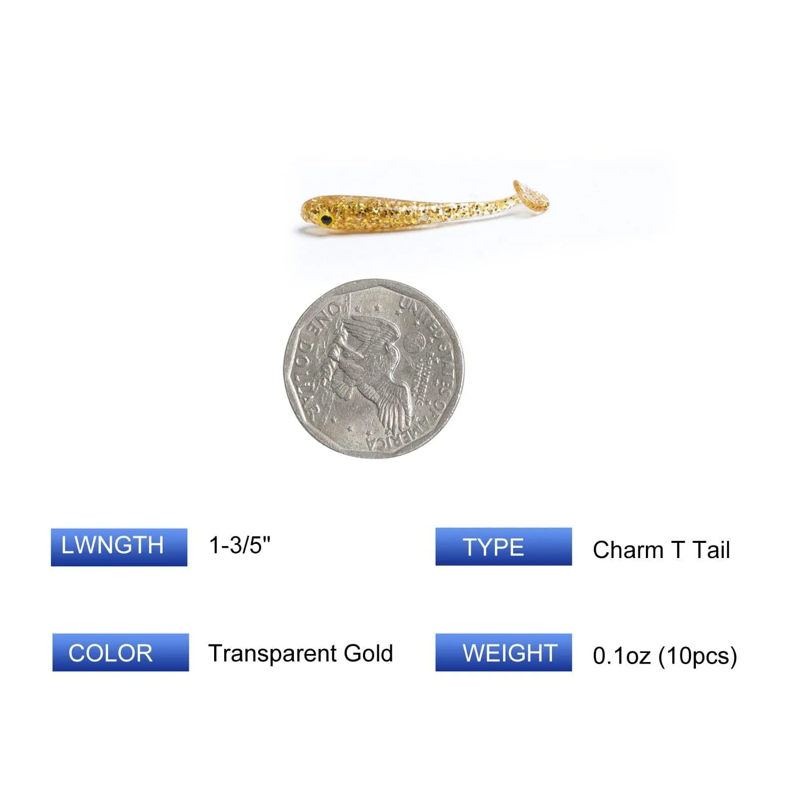 Dr.Fish 10pcs Flashing Glitter Soft Baits 1.57'' - Image 8