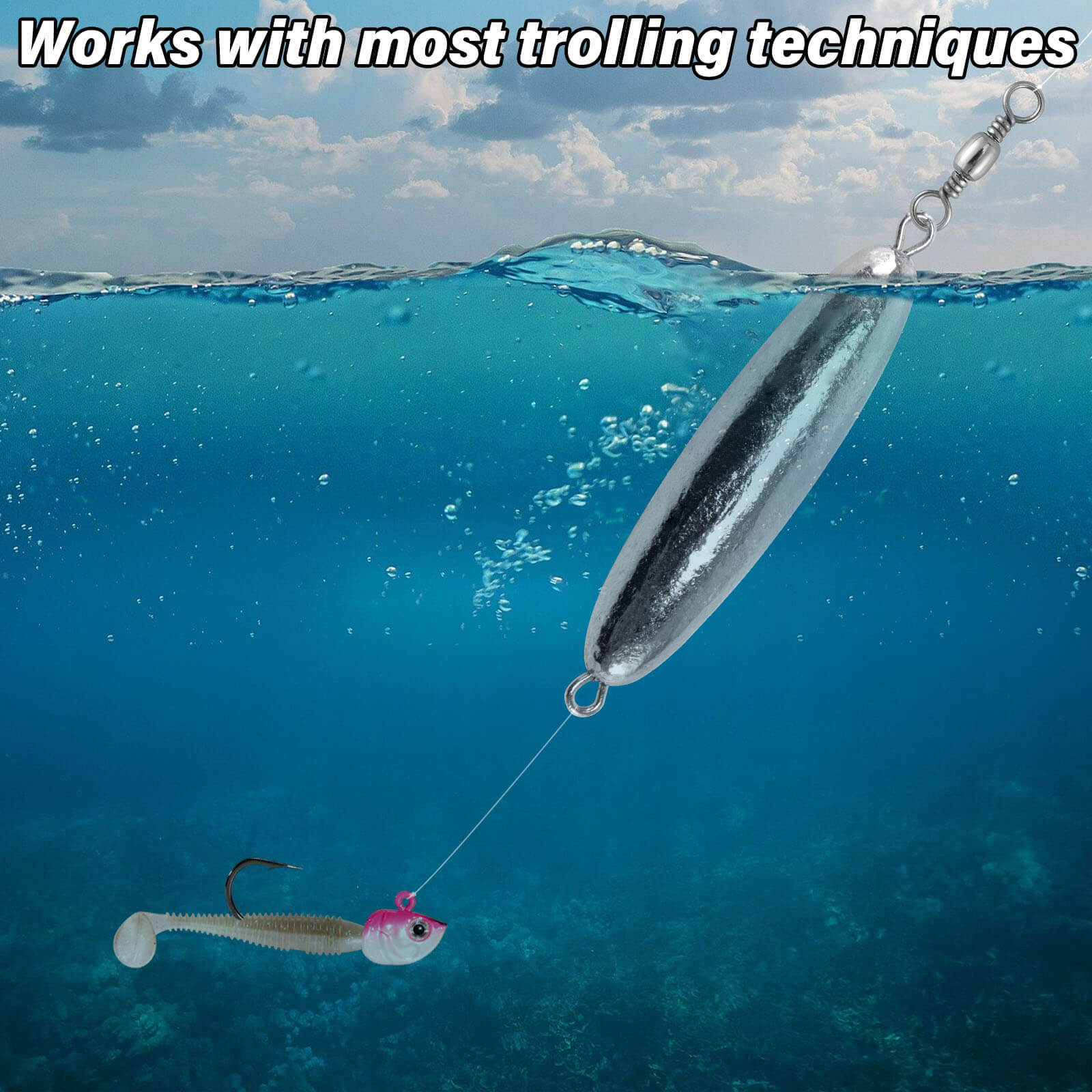 Dr.Fish 10pcs Trolling Sinkers with Swivel 1/16oz-1.2oz - Image 7