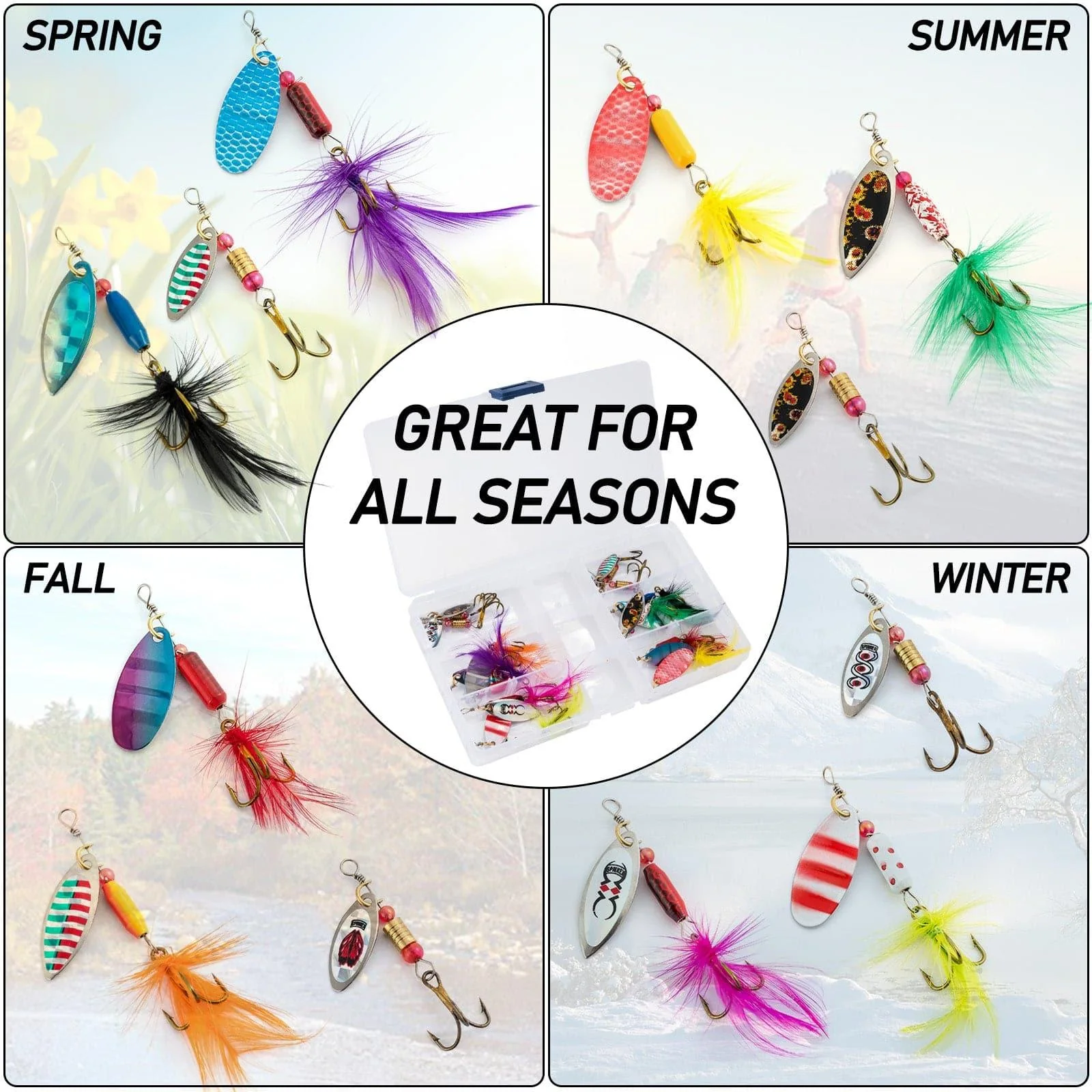 Dr.Fish 12pcs Spinner Lures Kit - N1 - Image 4