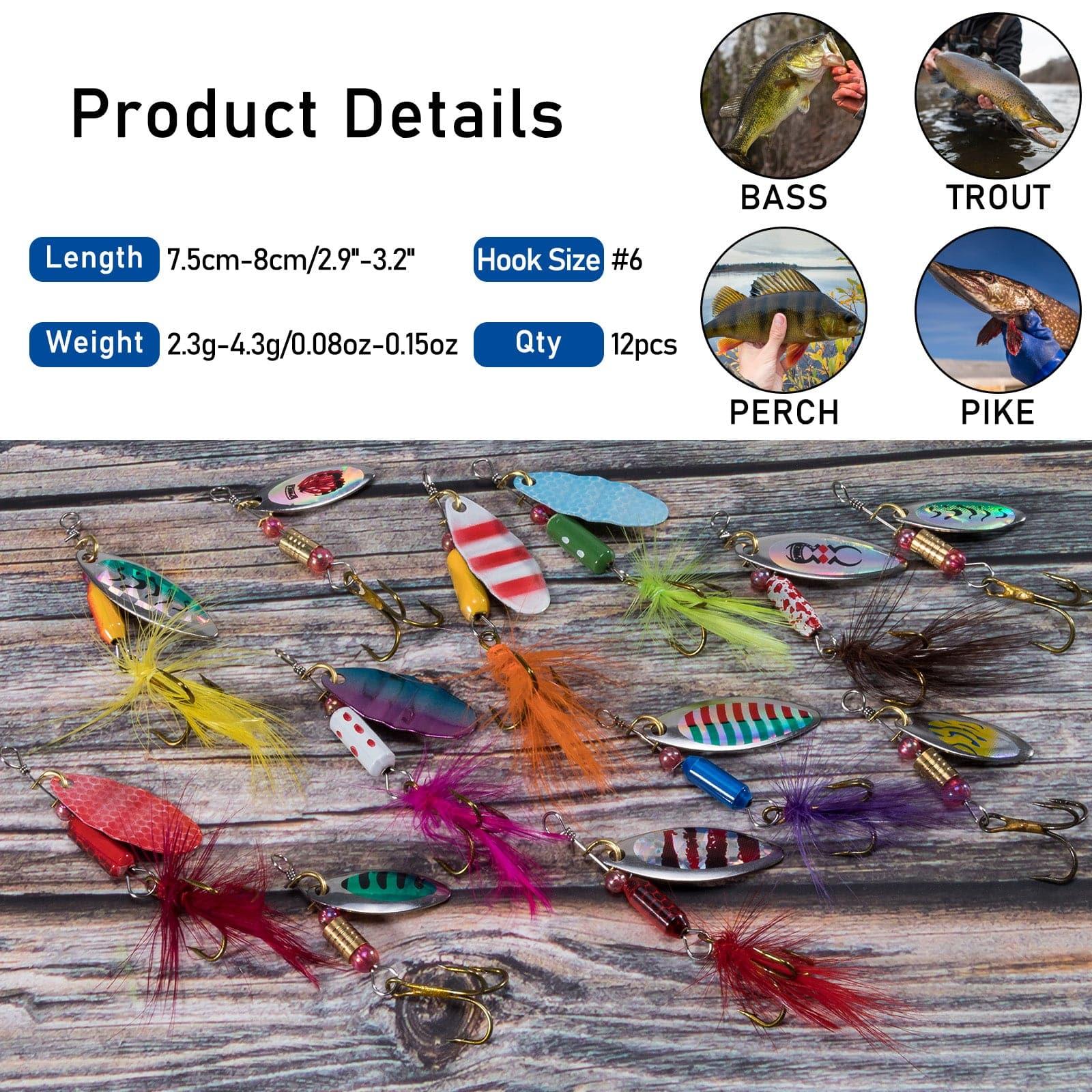 Dr.Fish 12pcs Spinner Lures Kit - N1 - Image 5