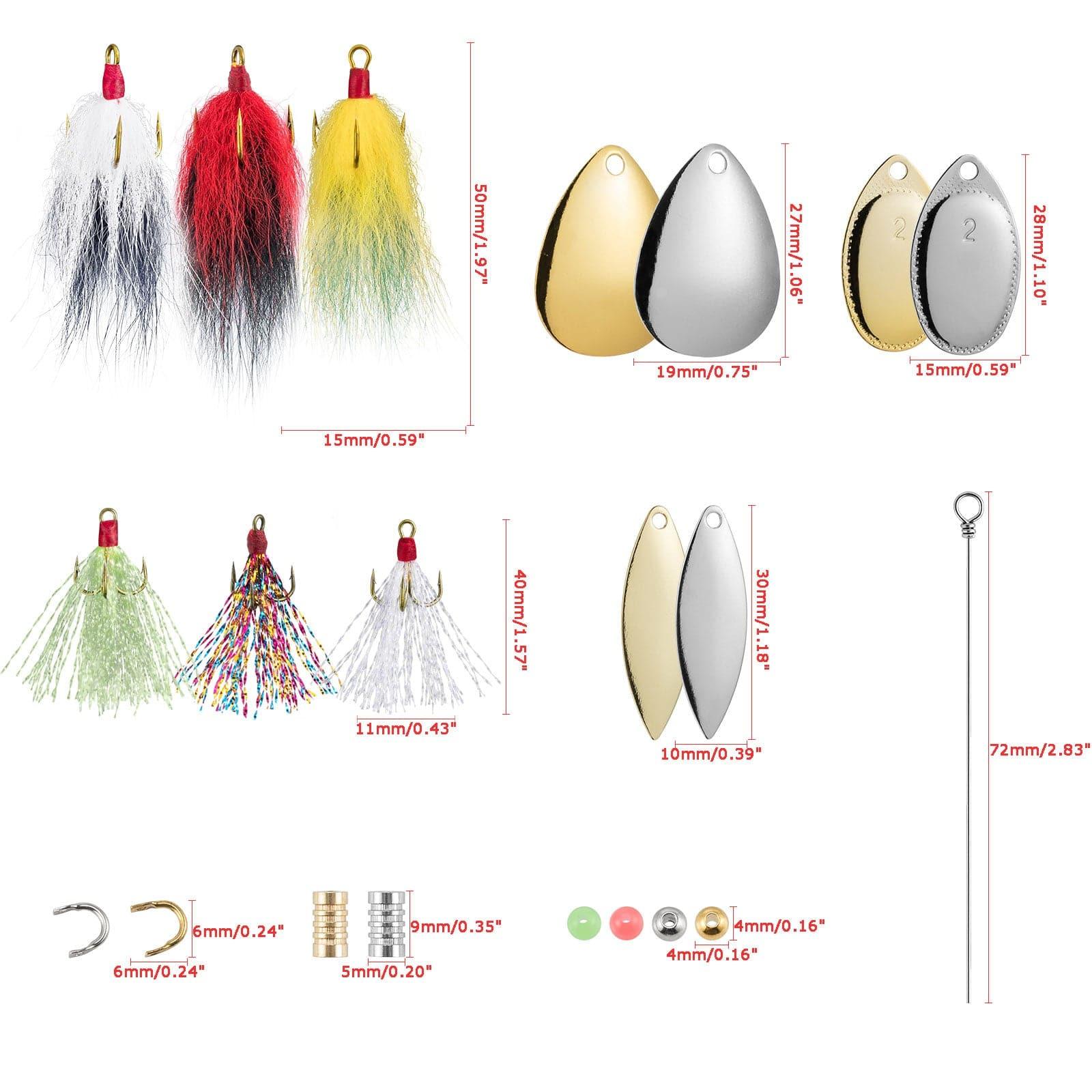 Dr.Fish 168pcs Rooster Tail Spinner Making Kit - Image 6