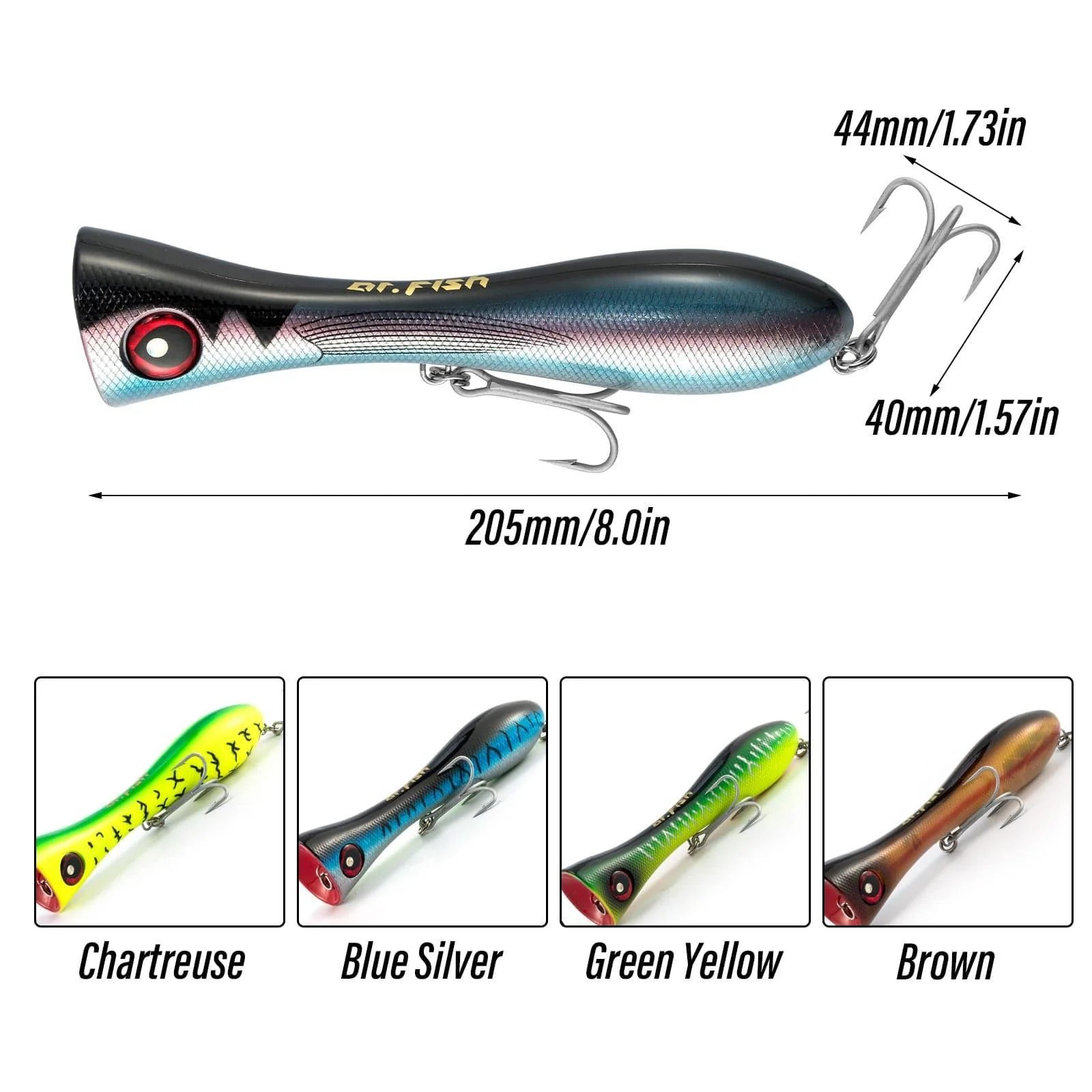 Dr.Fish 1pcs Saltwater GT Popper Lure 8in - Image 6