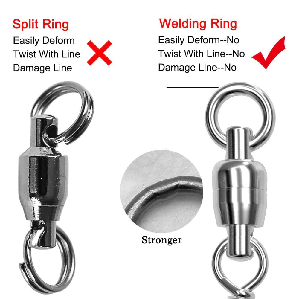 Dr.Fish Stainless Steel Ball Bearing Swivels with Coastlock Snap 45-440lb - Image 7