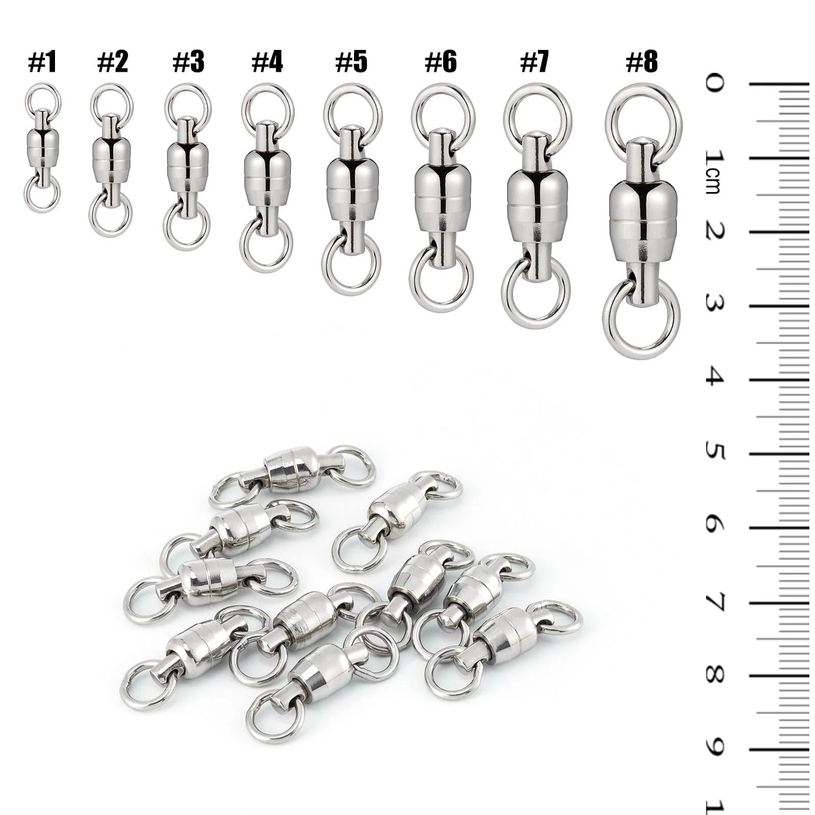 Dr.Fish 20pcs Dual Spinning Ball Bearing Swivels 65-530lb - Image 6