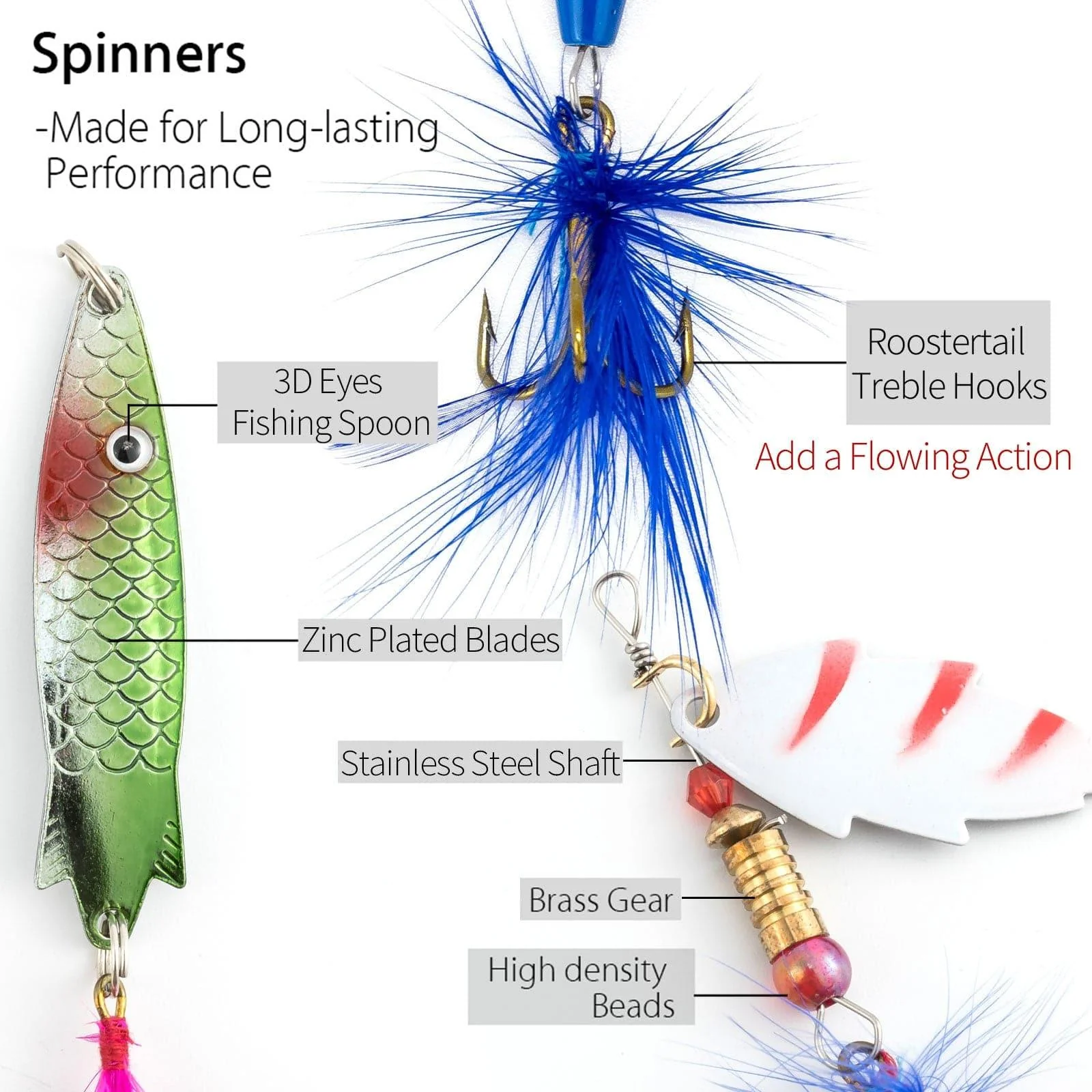 Dr.Fish Spinners and Spoons Kit Rooster Tail - Image 5