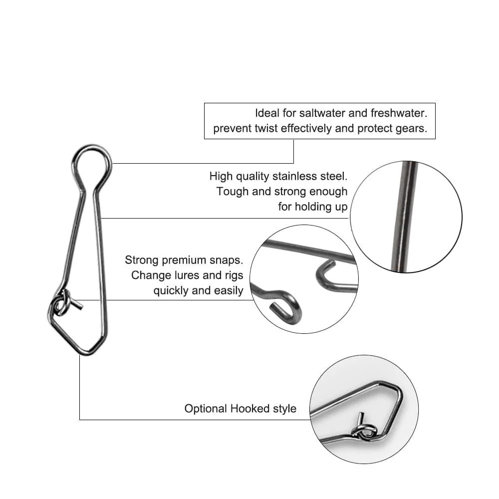 Dr.Fish 30pcs Sinker Slider with Hooked Snap 77-110lb - Image 3