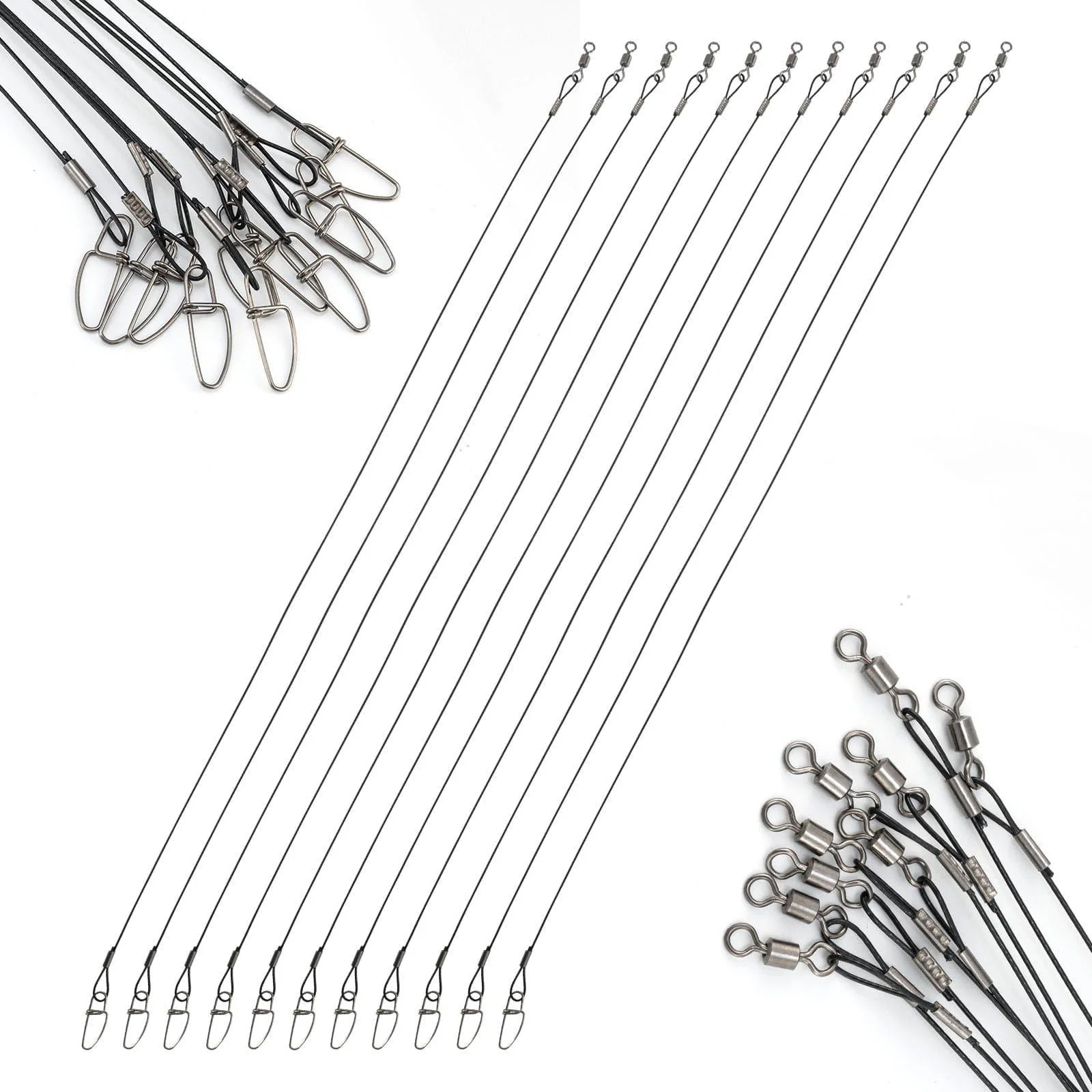 Dr.Fish 30pcs Fishing Trace Wire Leaders 19.6''/128lb - Image 3