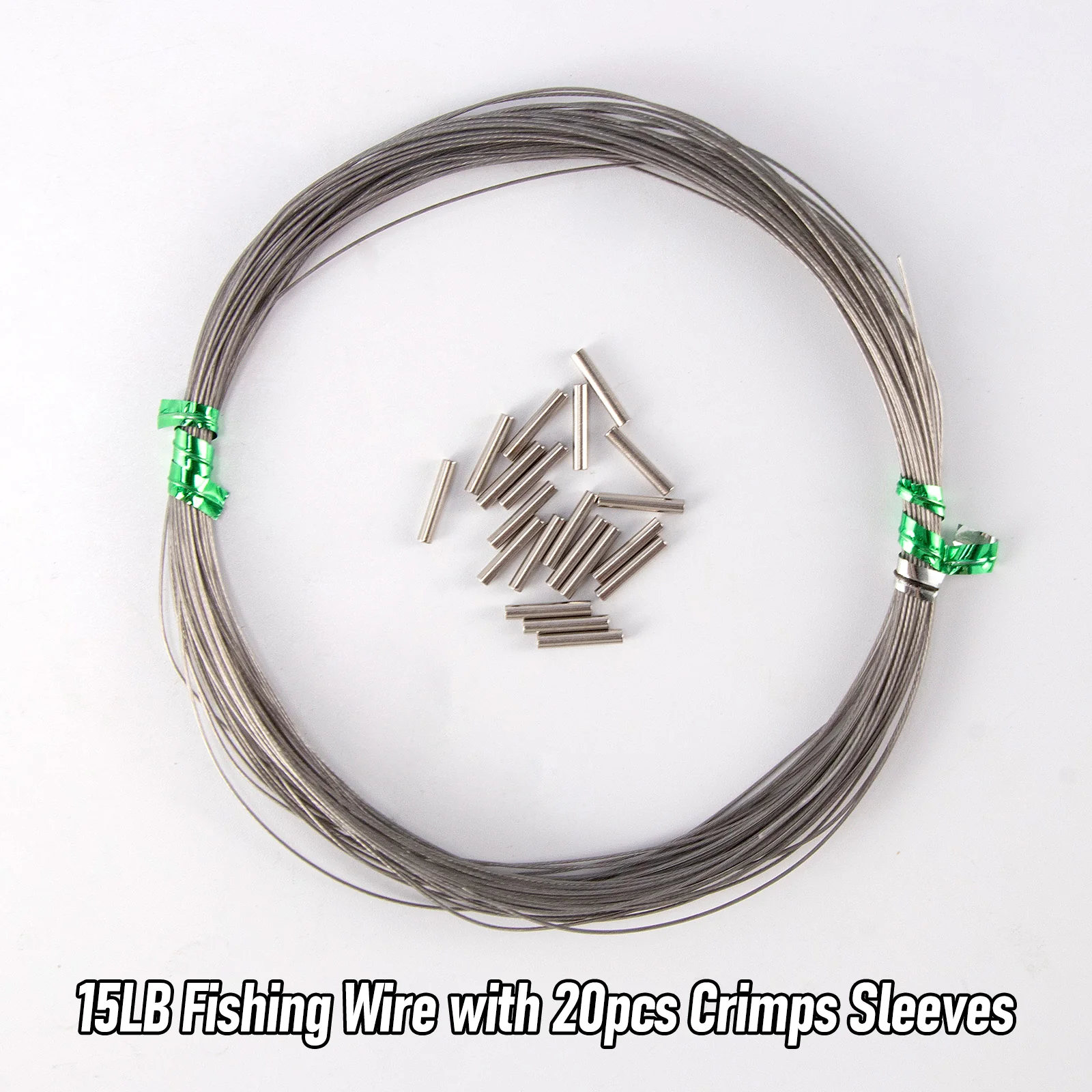 Dr.Fish 32.8ft Fishing Wire Fishing Leader Line with Crimps Sleeves 8LB-400LB - Image 10