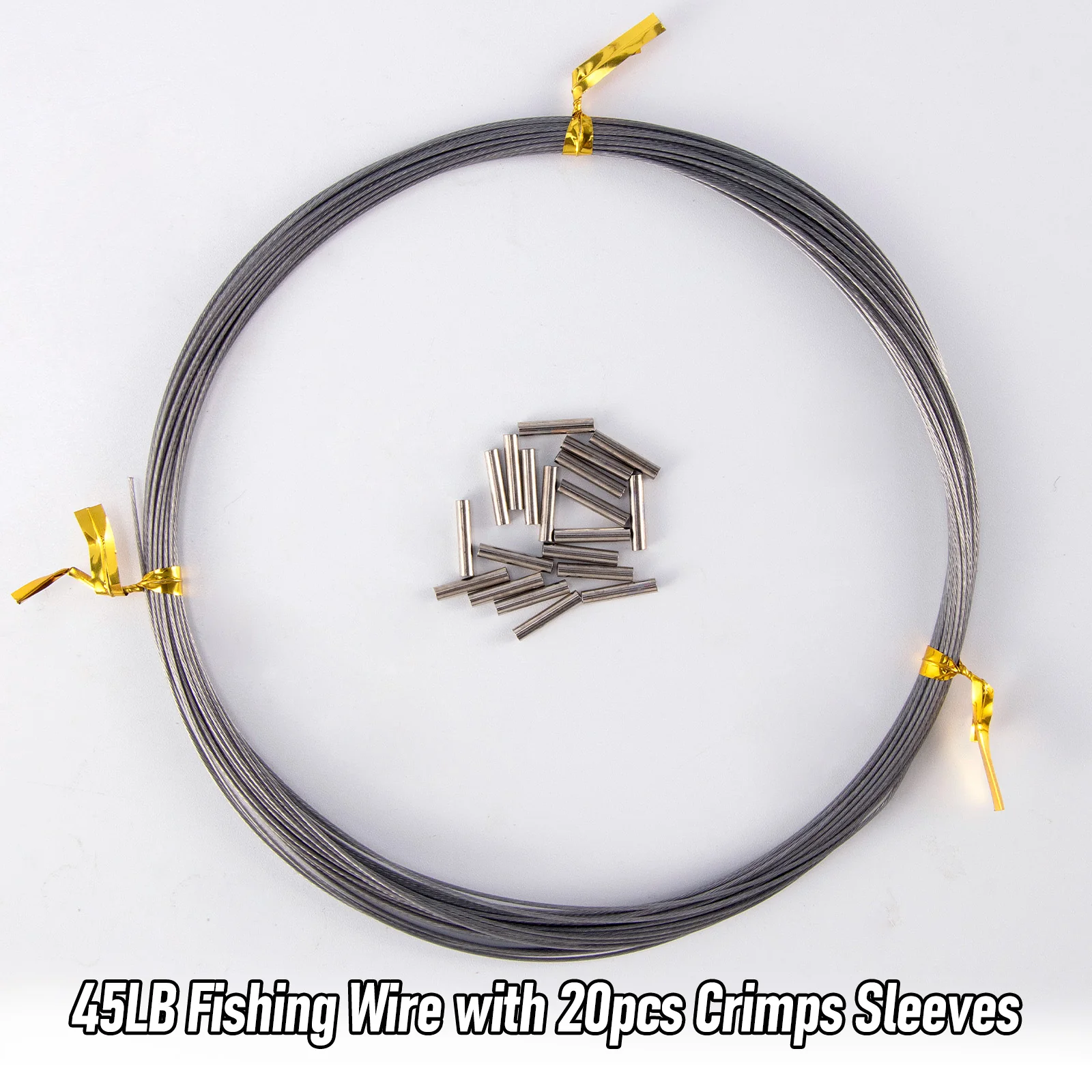 Dr.Fish 32.8ft Fishing Wire Fishing Leader Line with Crimps Sleeves 8LB-400LB - Image 12