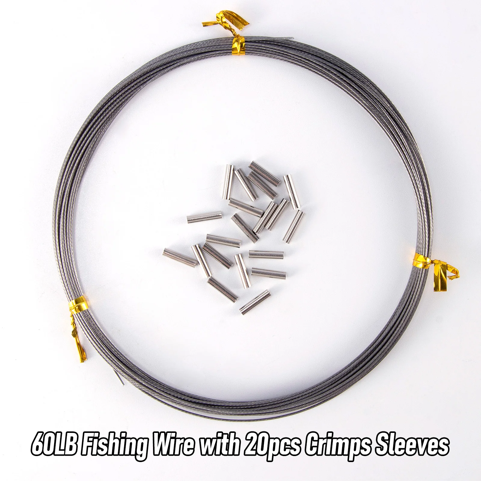 Dr.Fish 32.8ft Fishing Wire Fishing Leader Line with Crimps Sleeves 8LB-400LB - Image 13