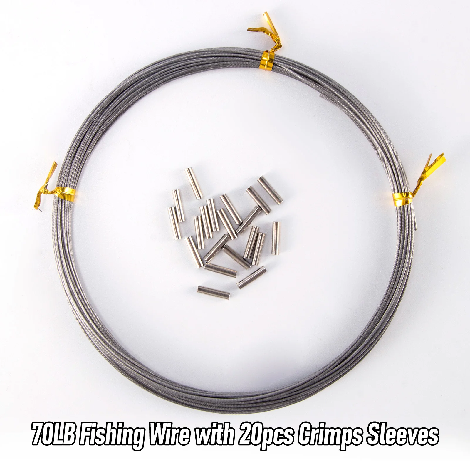 Dr.Fish 32.8ft Fishing Wire Fishing Leader Line with Crimps Sleeves 8LB-400LB - Image 14