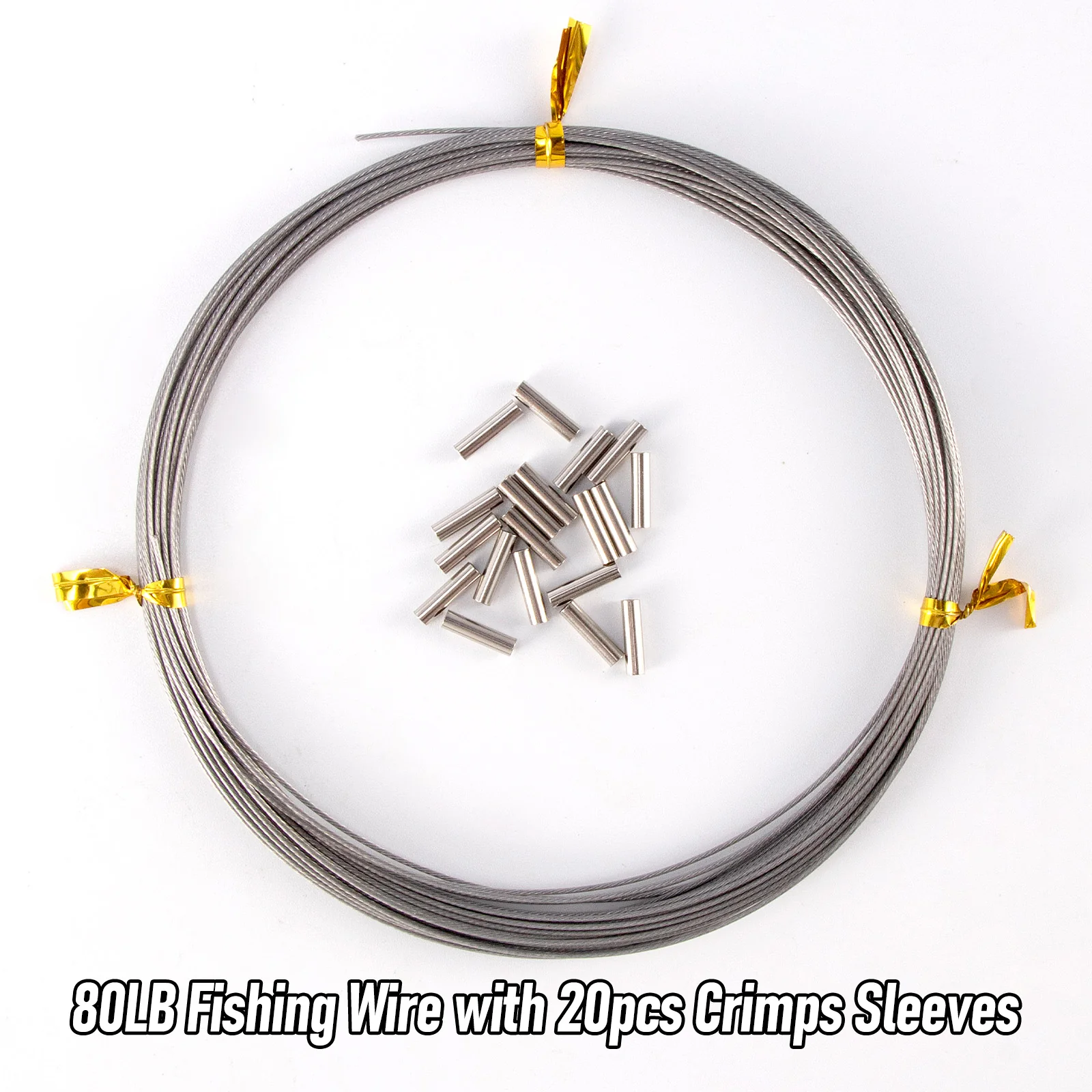Dr.Fish 32.8ft Fishing Wire Fishing Leader Line with Crimps Sleeves 8LB-400LB - Image 15