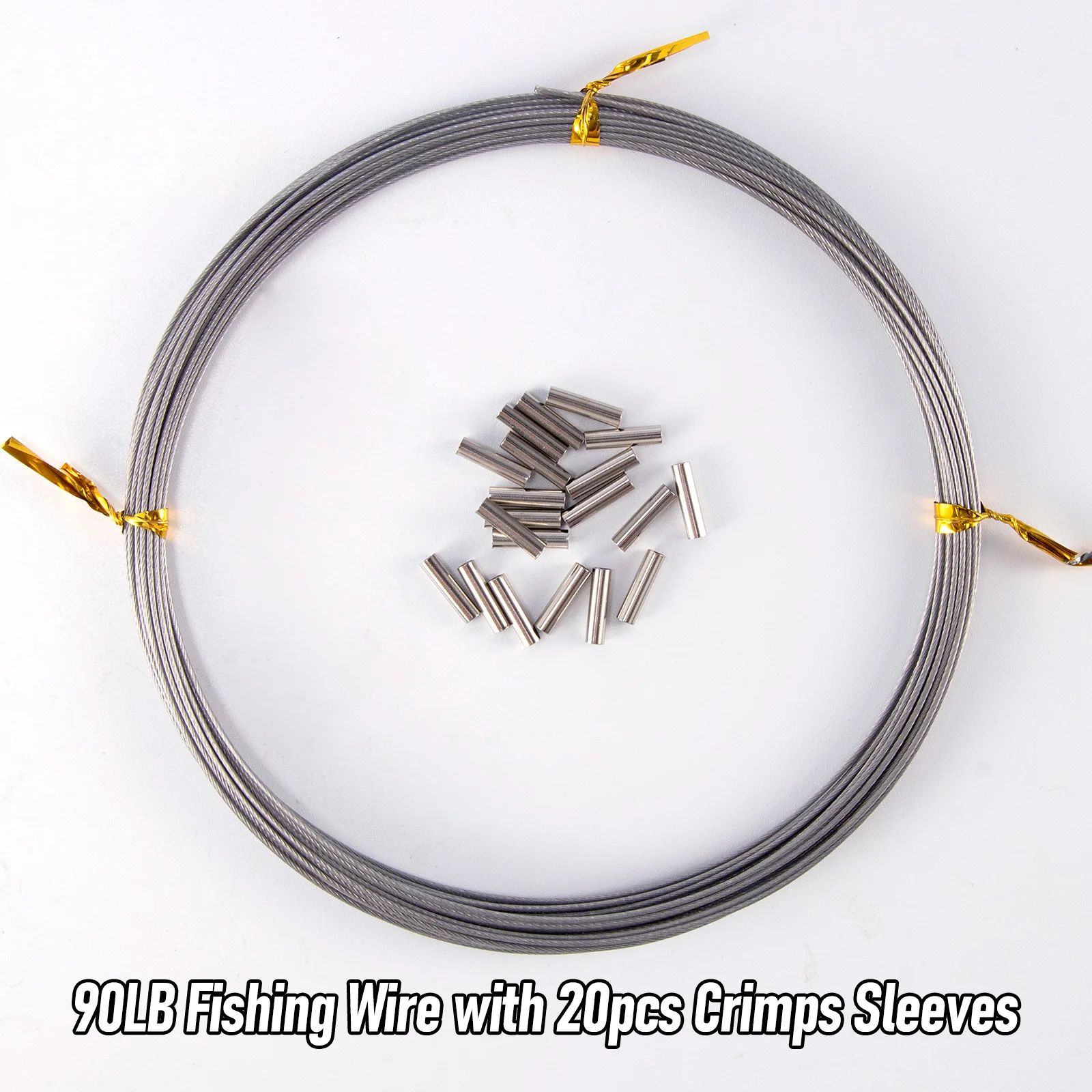 Dr.Fish 32.8ft Fishing Wire Fishing Leader Line with Crimps Sleeves 8LB-400LB - Image 16