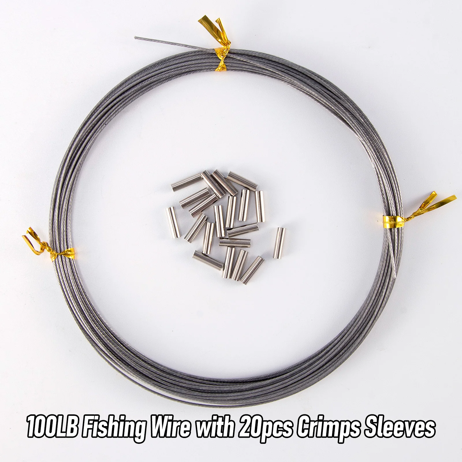 Dr.Fish 32.8ft Fishing Wire Fishing Leader Line with Crimps Sleeves 8LB-400LB - Image 17