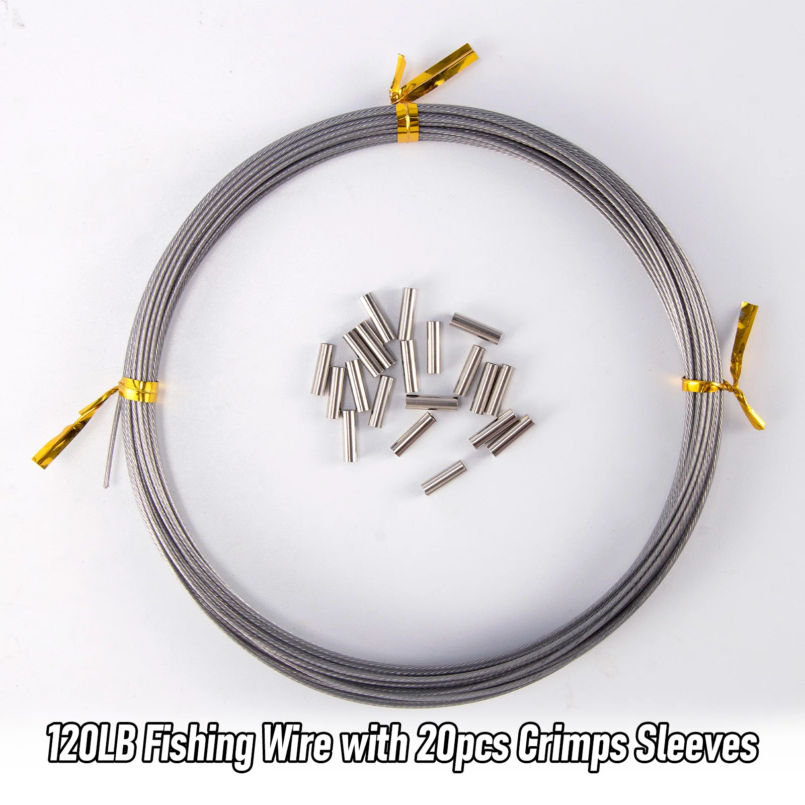 Dr.Fish 32.8ft Fishing Wire Fishing Leader Line with Crimps Sleeves 8LB-400LB - Image 18