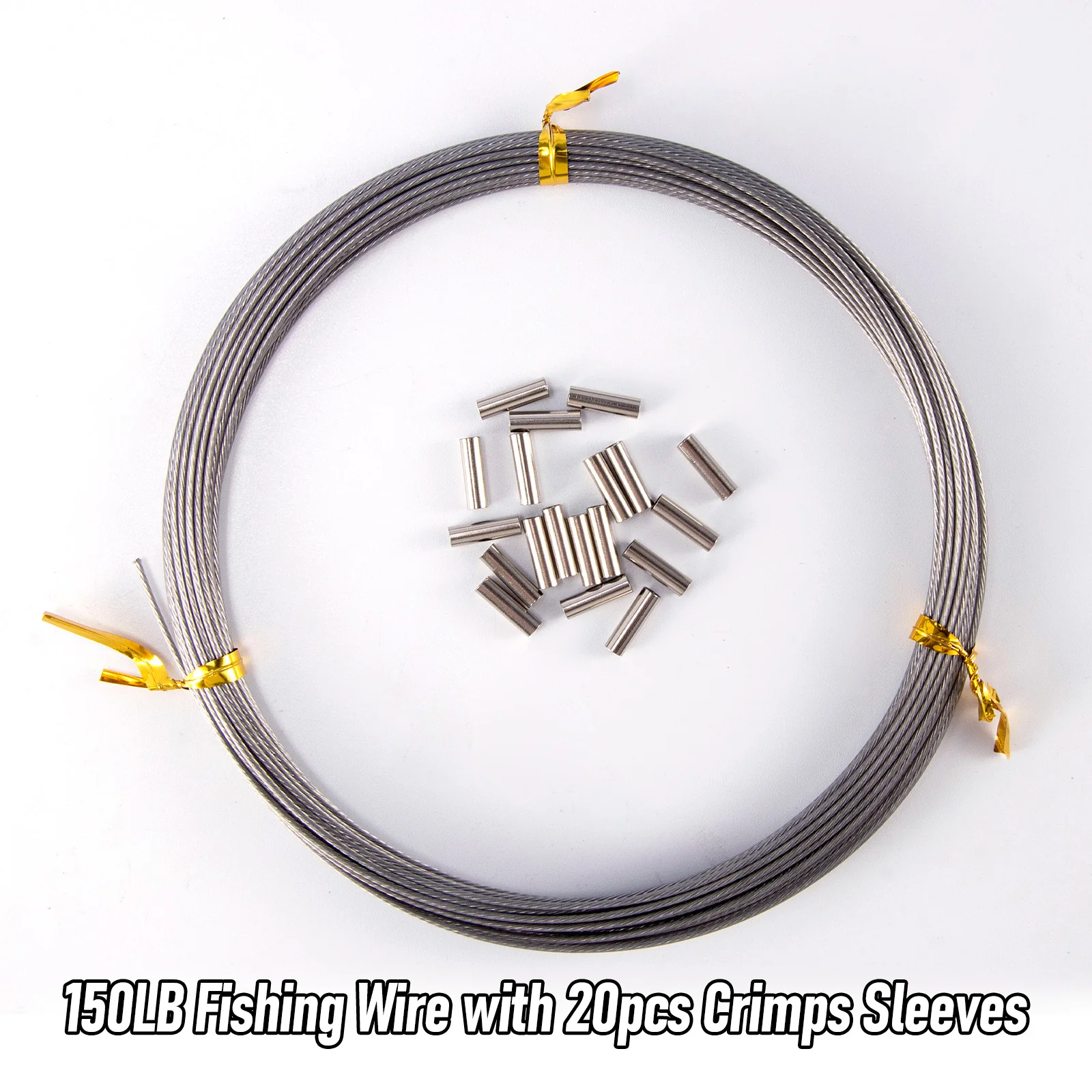 Dr.Fish 32.8ft Fishing Wire Fishing Leader Line with Crimps Sleeves 8LB-400LB - Image 19