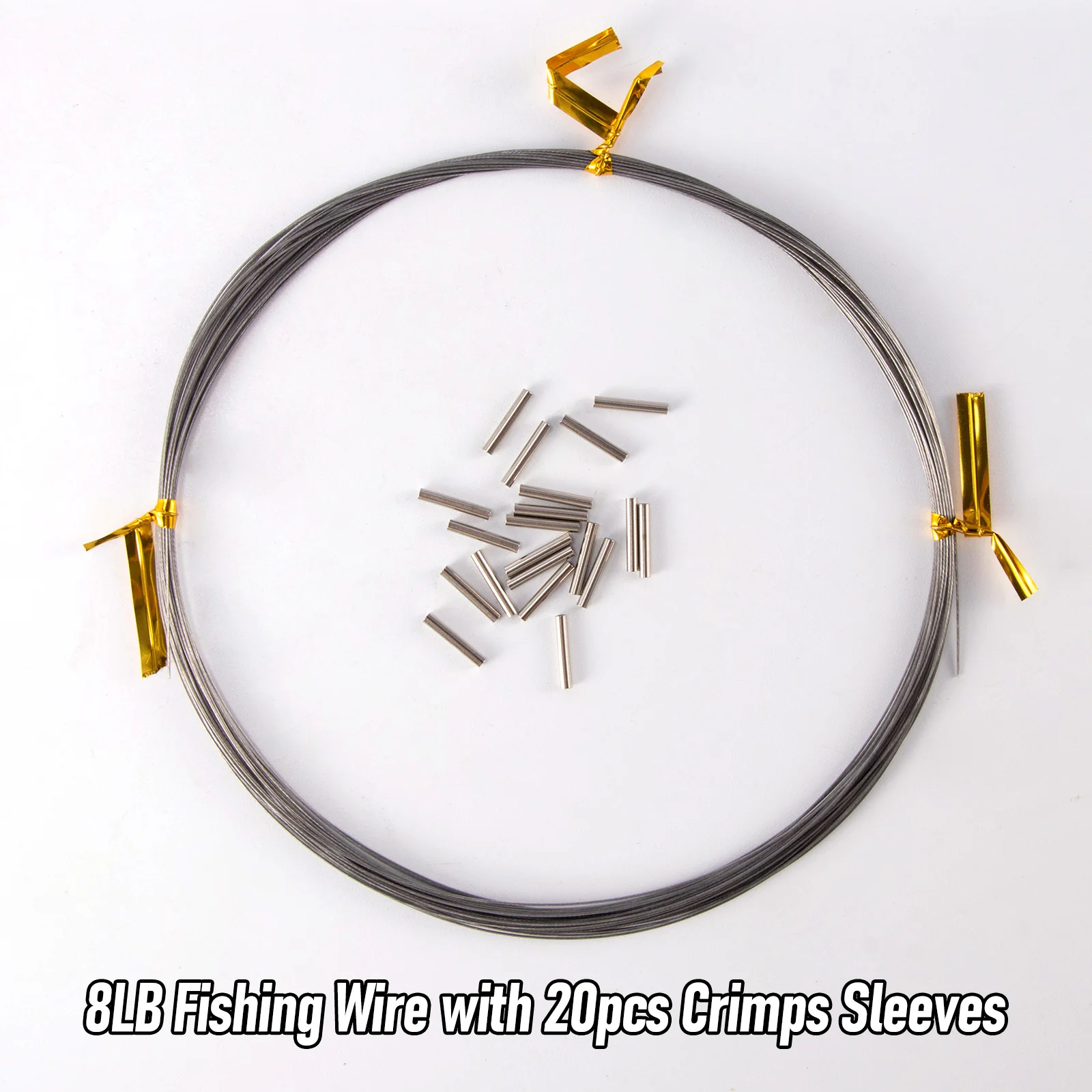 Dr.Fish 32.8ft Fishing Wire Fishing Leader Line with Crimps Sleeves 8LB-400LB - Image 9