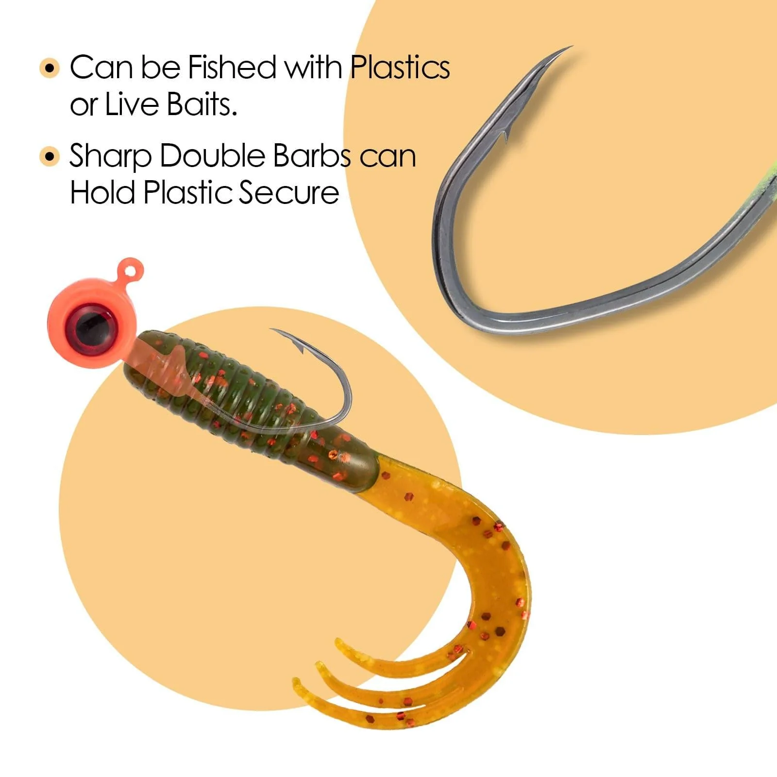 Dr.Fish 50pcs Big Eye Jig Heads 1/32oz-1/8oz - Image 4