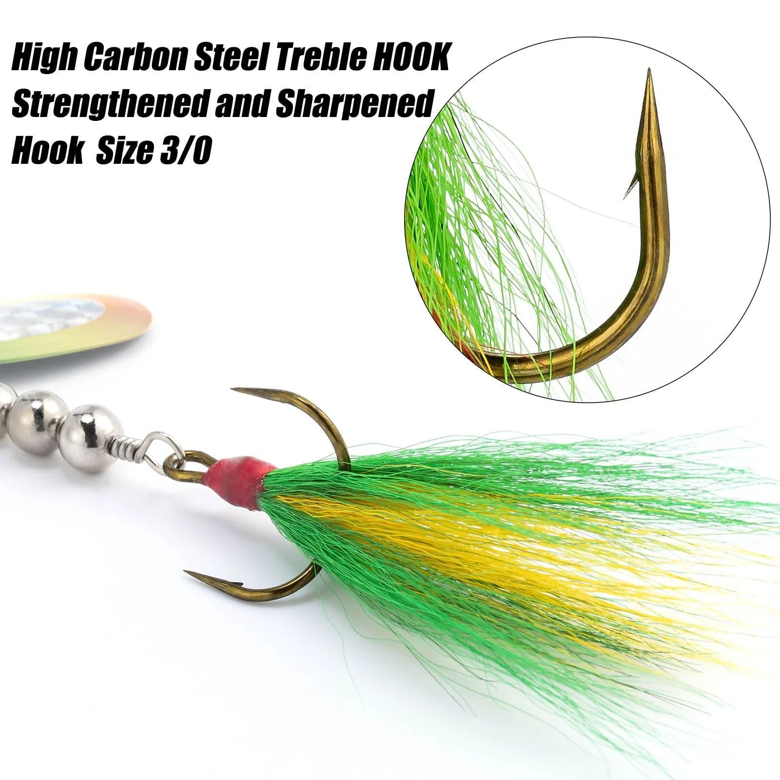 Dr.Fish 3pcs Musky Bucktail Spinner Lures - Image 4