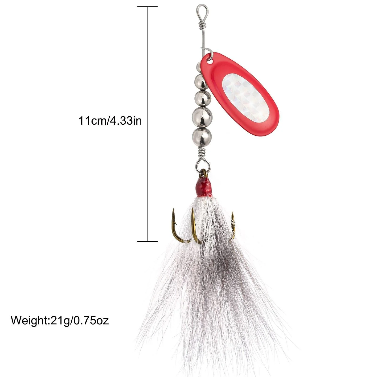 Dr.Fish 3pcs Musky Bucktail Spinner Lures - Image 6