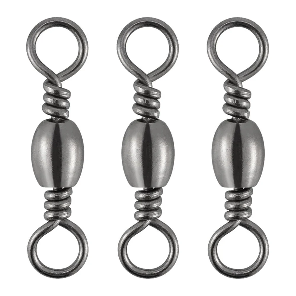 Dr.Fish 50pcs Black Barrel Swivels 35-154lb - Image 9