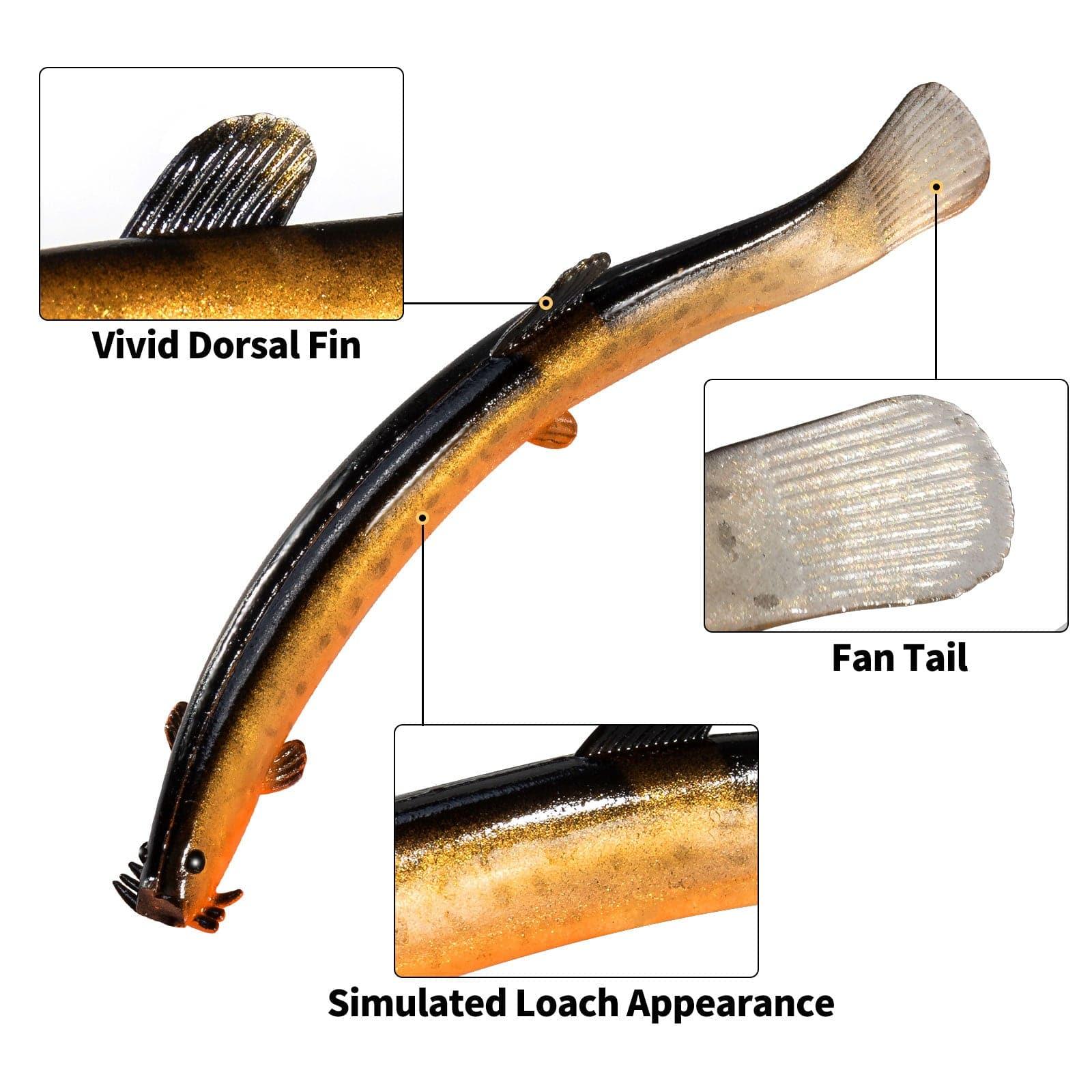 Dr.Fish 5pcs Artificial Loach Soft Baits 3.9'' - Image 4