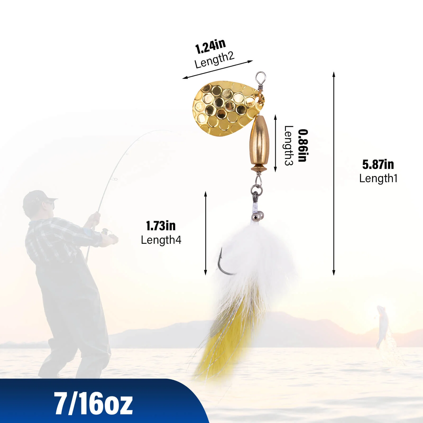 Dr.Fish 5pcs Bunny Streamer Spinner Lures Kit - Image 2