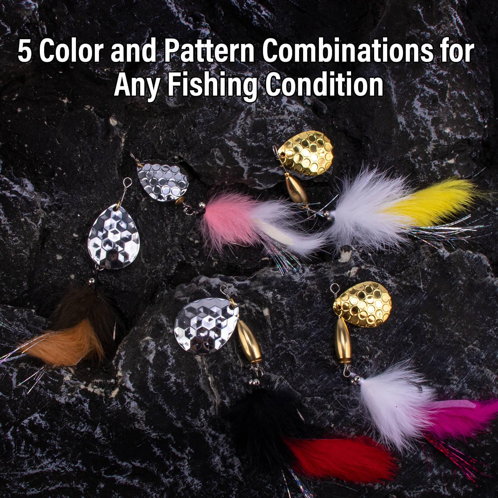 Dr.Fish 5pcs Bunny Streamer Spinner Lures Kit - Image 5