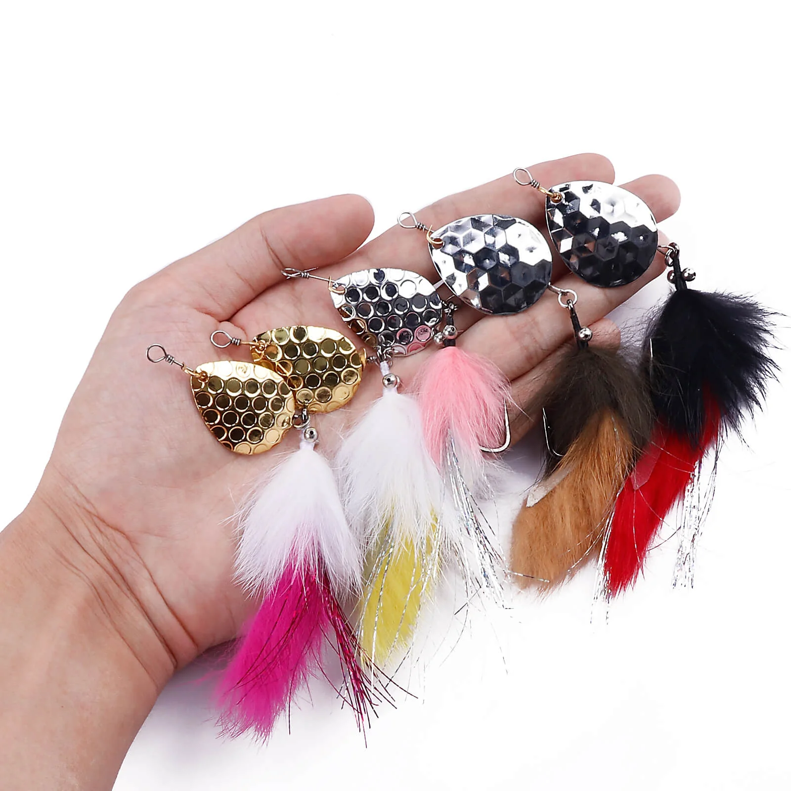 Dr.Fish 5pcs Bunny Streamer Spinner Lures Kit - Image 7