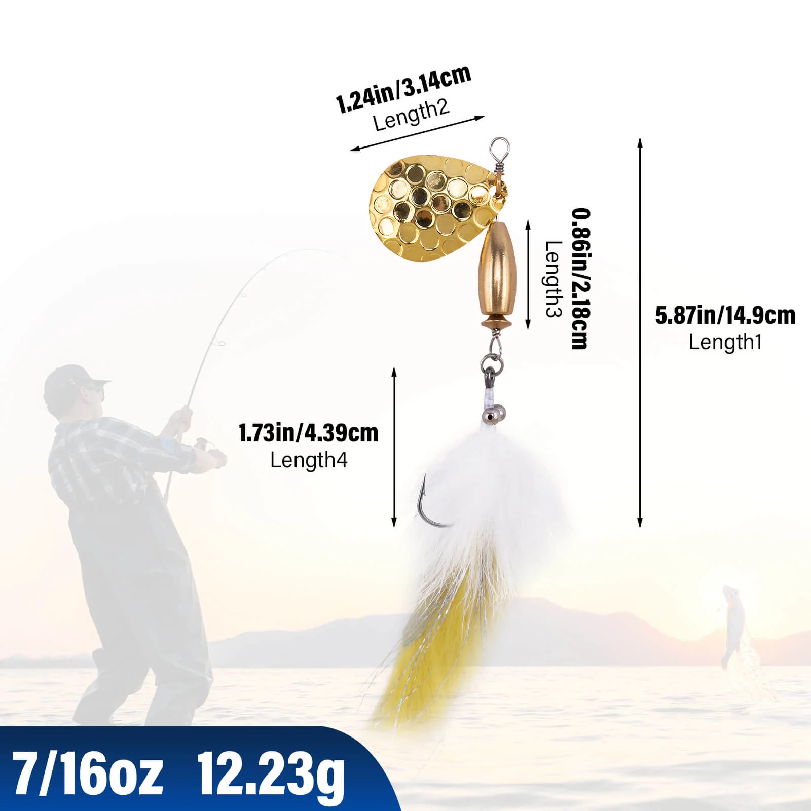 Dr.Fish 5pcs Bunny Streamer Spinner Lures Kit - Image 8