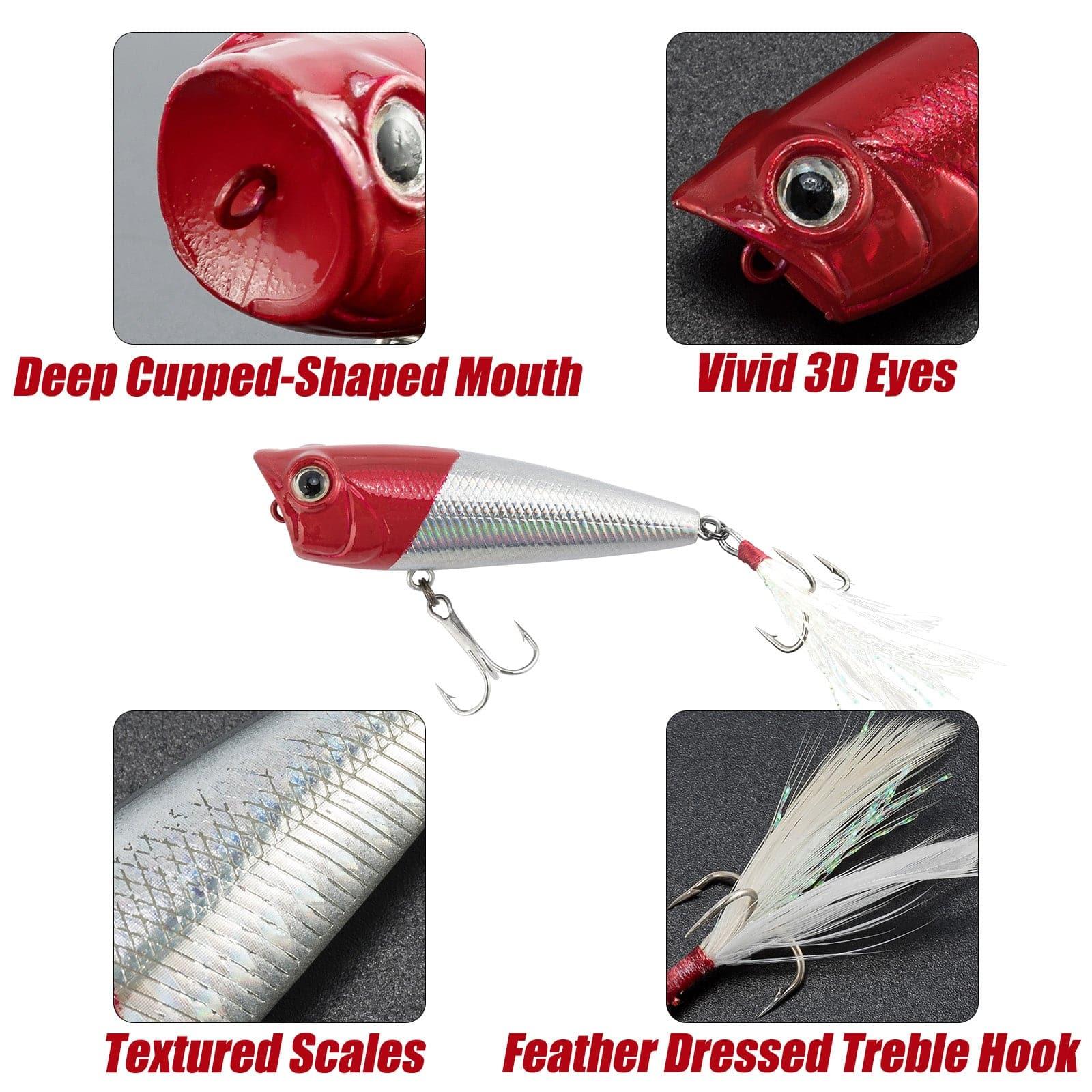 Dr.Fish 5pcs Topwater Popper Lures Kit - Image 2