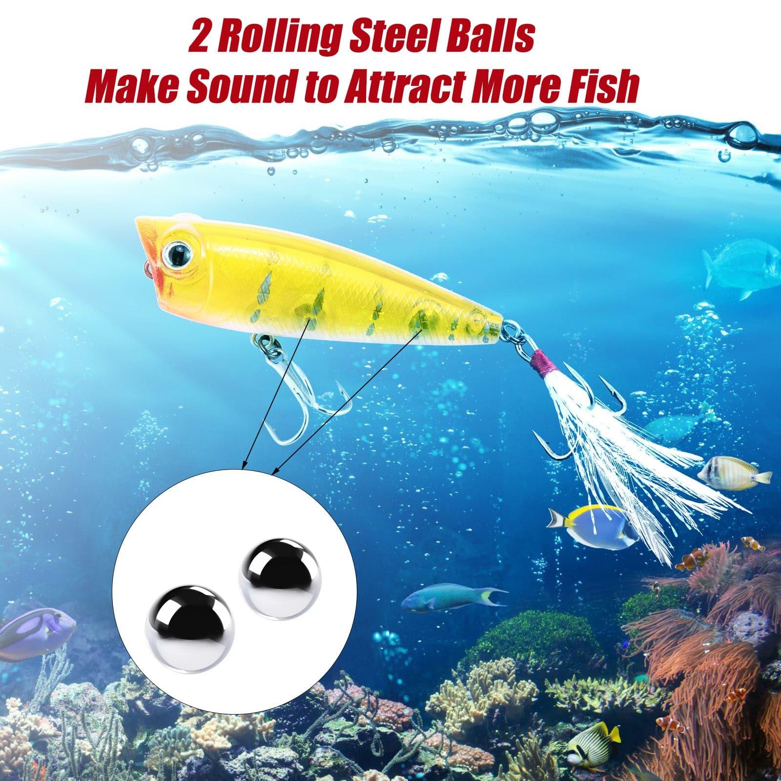 Dr.Fish 5pcs Topwater Popper Lures Kit - Image 4