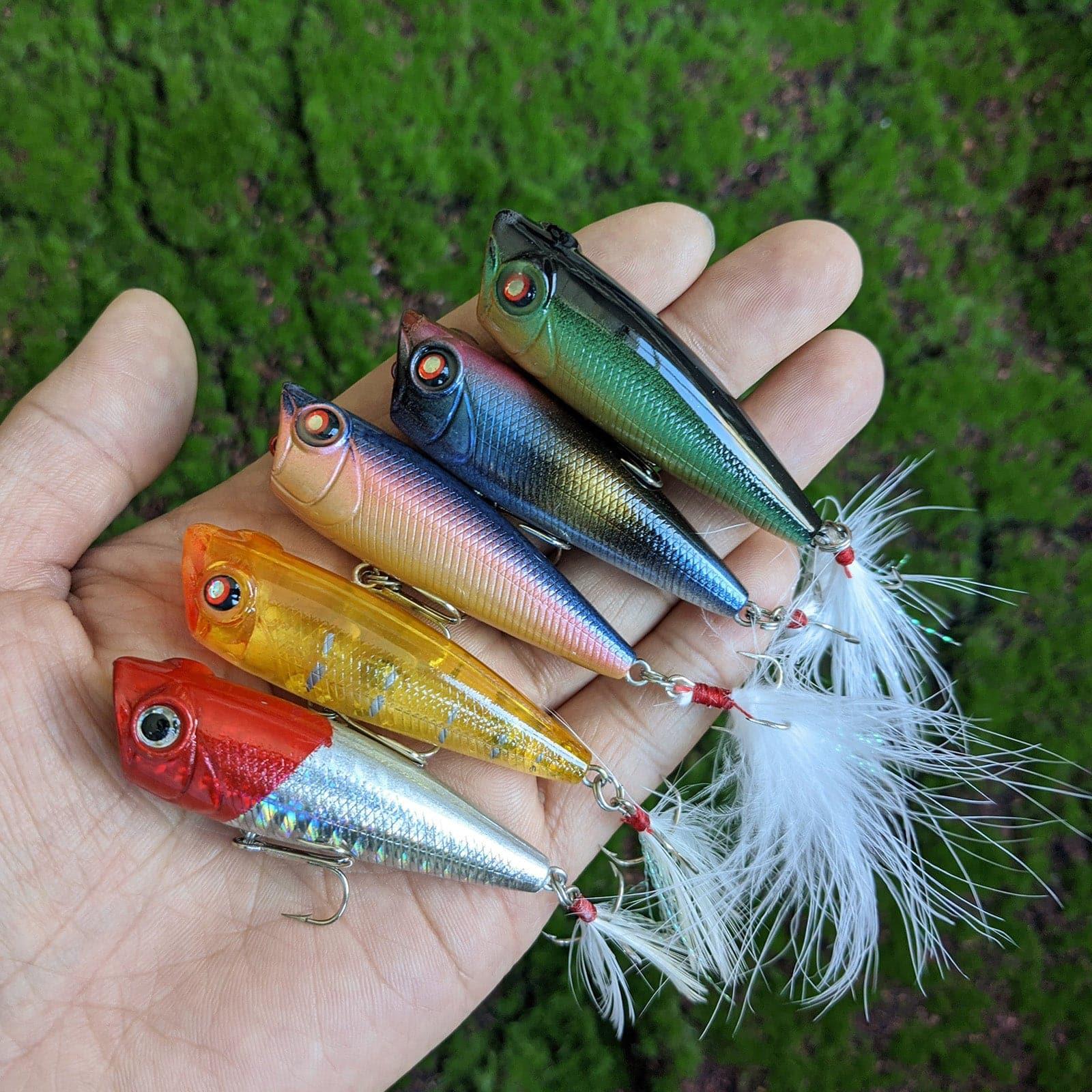 Dr.Fish 5pcs Topwater Popper Lures Kit - Image 6