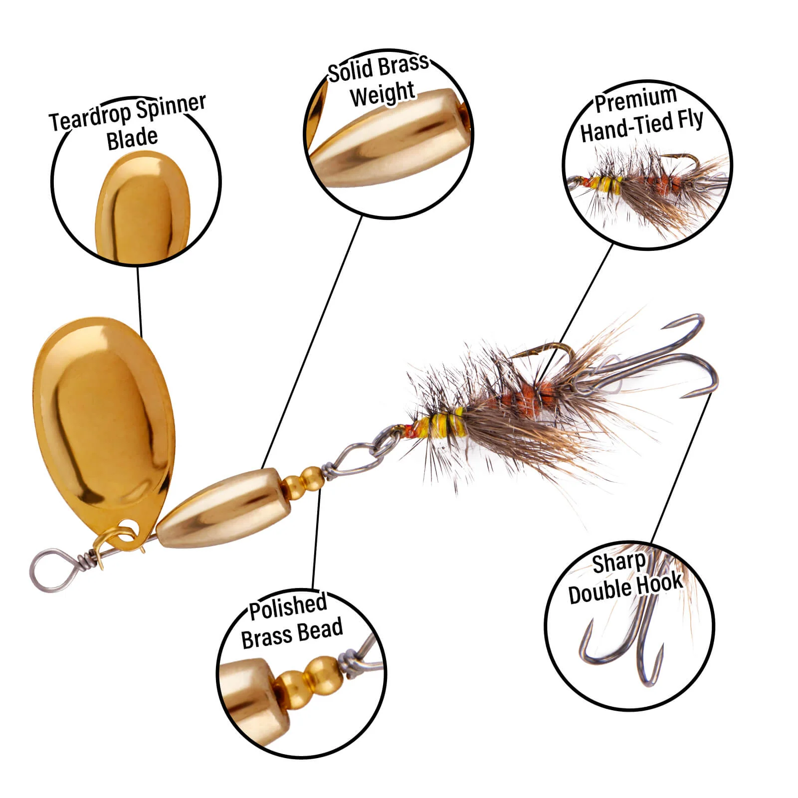 Dr.Fish 5pcs Trout Spinners Lures Kit - Image 3