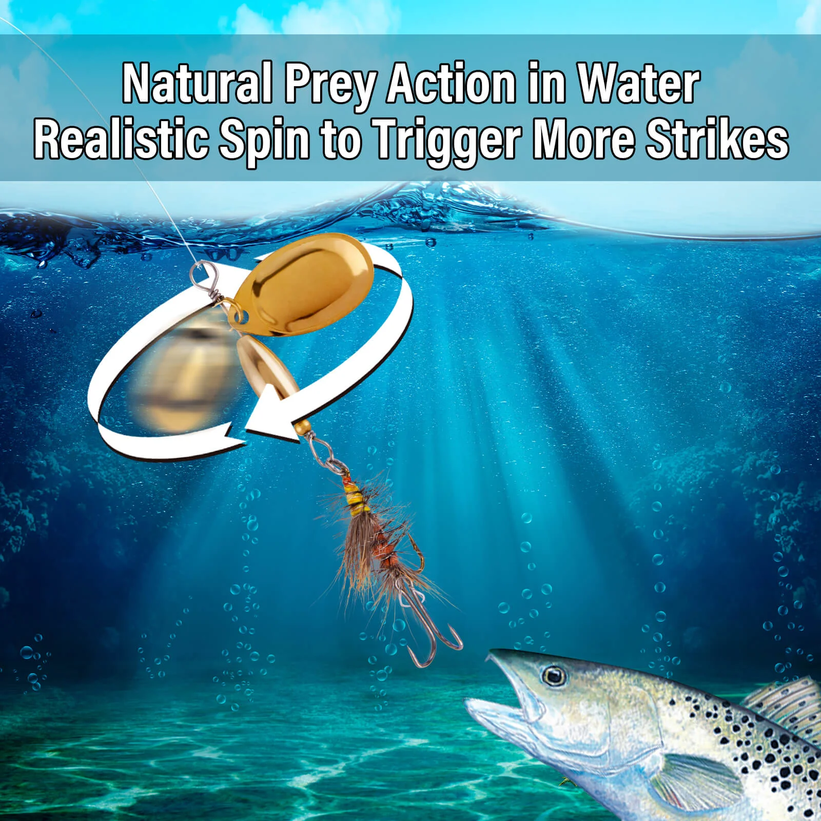 Dr.Fish 5pcs Trout Spinners Lures Kit - Image 4
