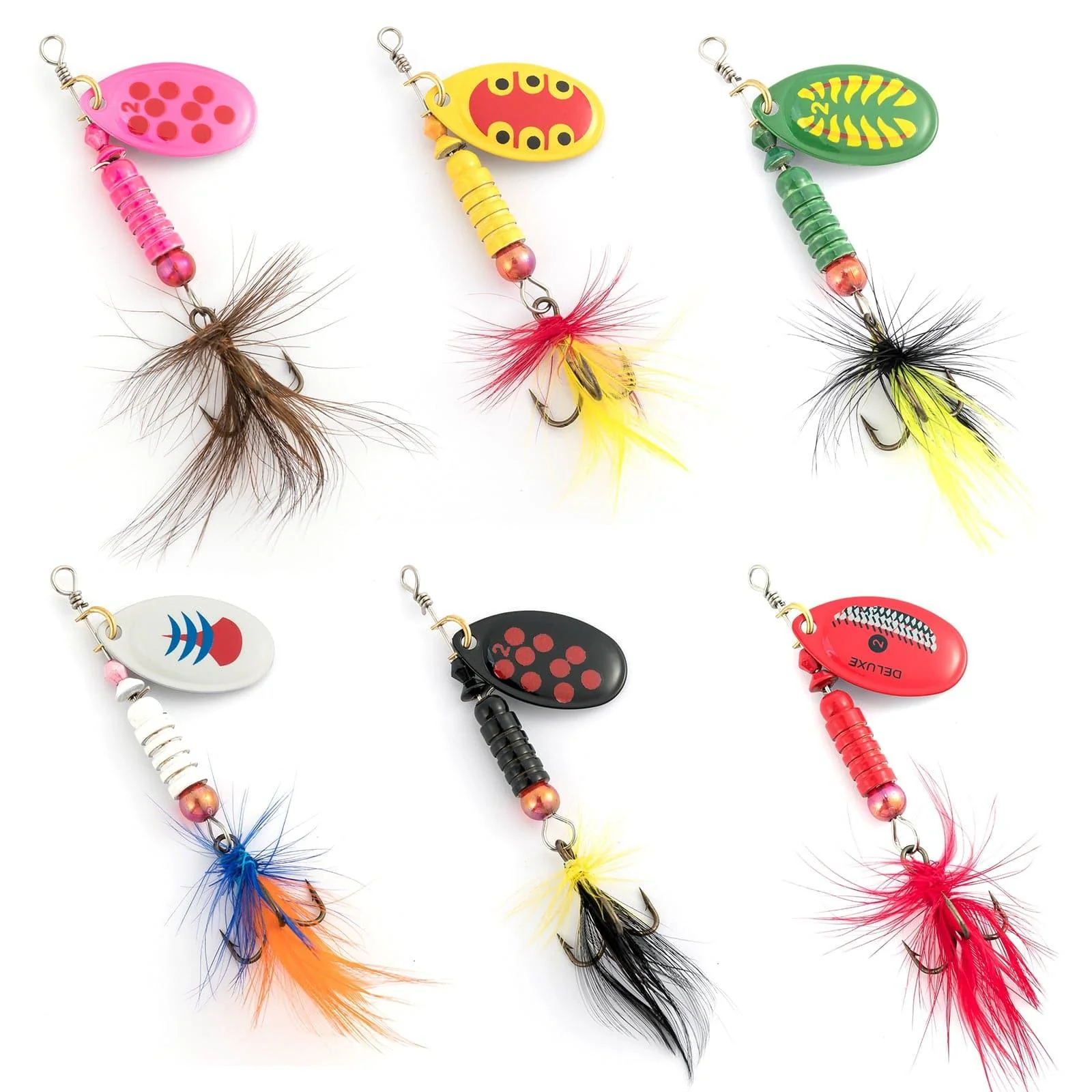 Dr.Fish 6/12pcs Roostertail Spinners Set - Image 10