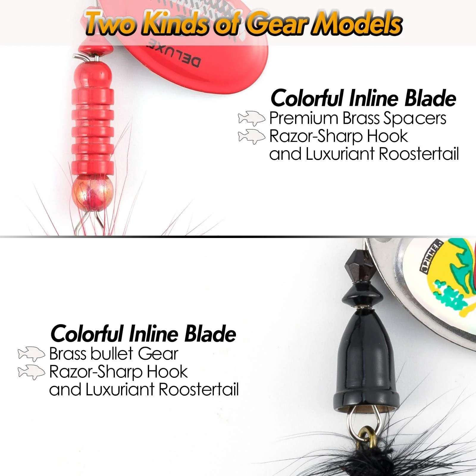 Dr.Fish 6/12pcs Roostertail Spinners Set - Image 2