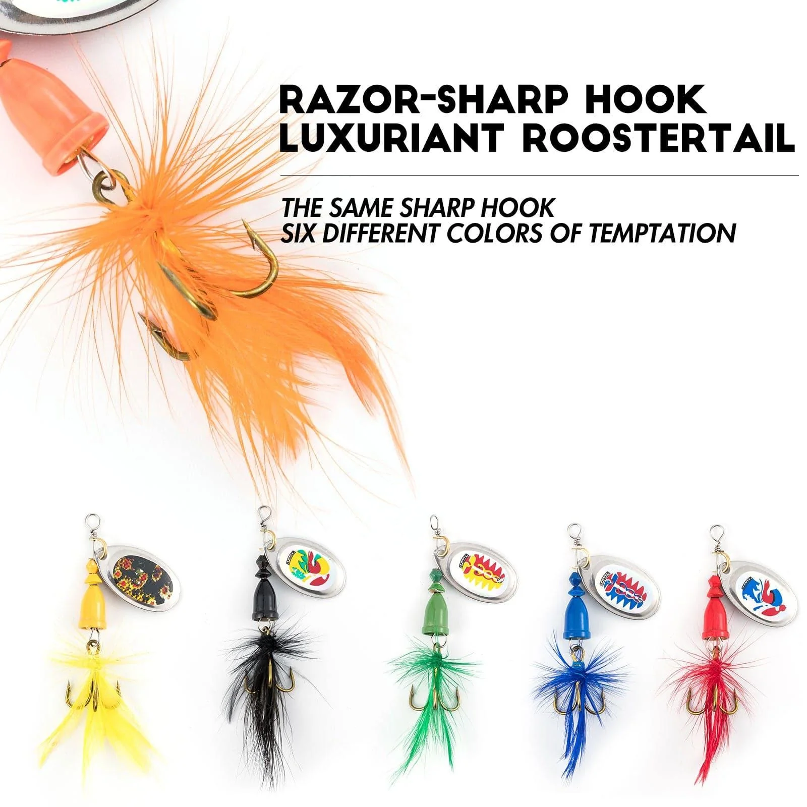 Dr.Fish 6/12pcs Roostertail Spinners Set - Image 3
