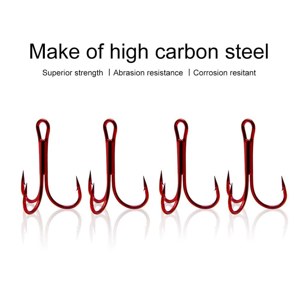 Dr.Fish 60pcs Treble Hooks Red #10 to #1 - Image 5