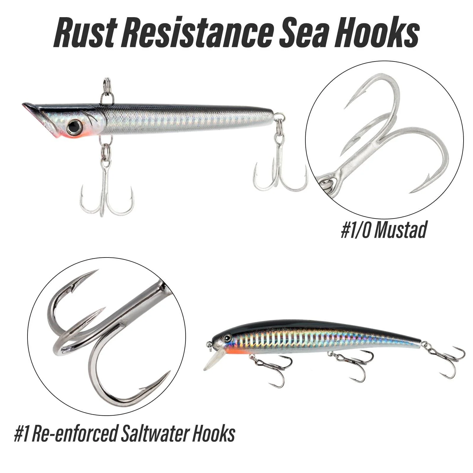 Dr.Fish 6pcs Minnow Lures Kit - Image 4
