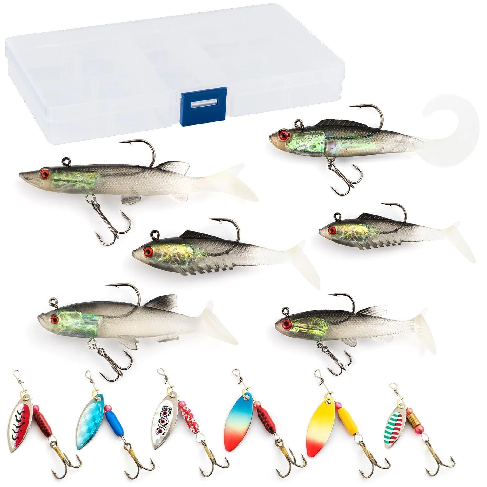 Dr.Fish Spinners and Weighted Shad Lures Kit