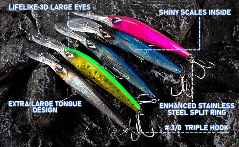 Dr.Fish Minnow Jerkbait Saltwater Lures 7.09" - Image 3