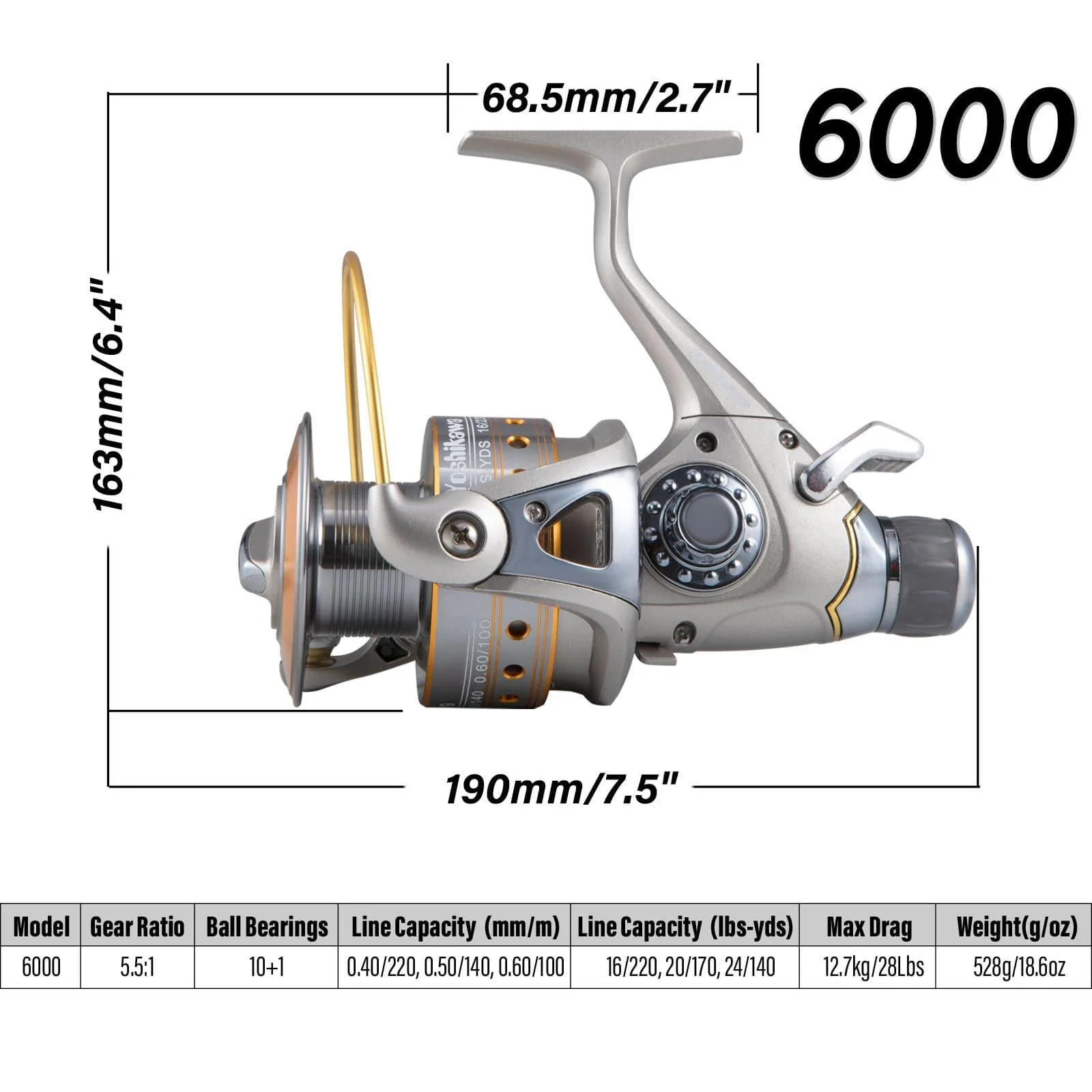 Dr.Fish CY Baitfeeder Spinning Reel 3000-6000 - Image 9
