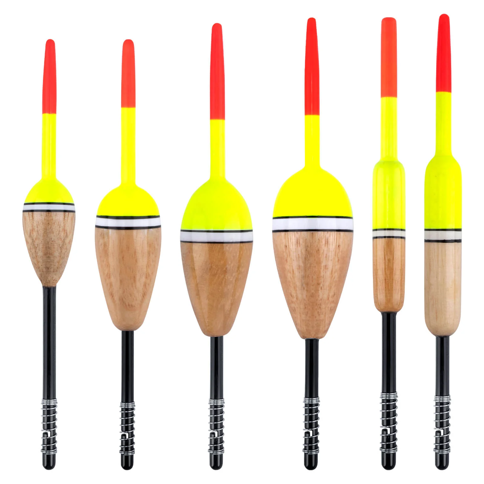 Dr.Fish 6pcs Balsa Wood Slip Bobbers
