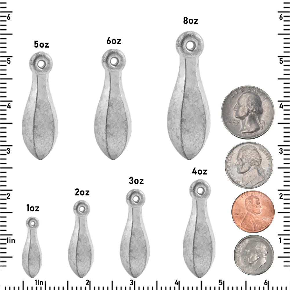 Dr.Fish 5pcs Bank Sinkers 1 to 8oz - Image 3